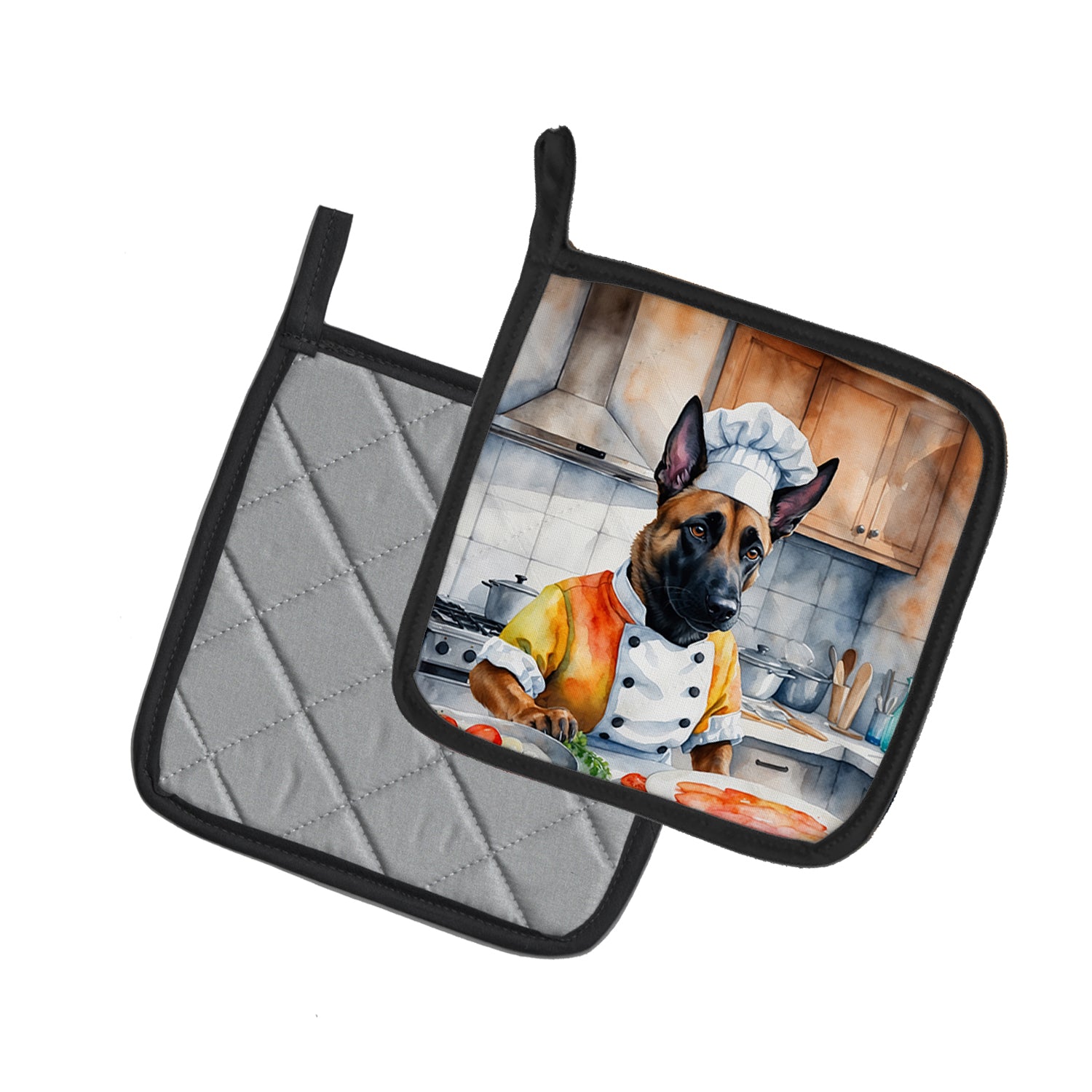 Buy this Belgian Malinois The Chef Pair of Pot Holders