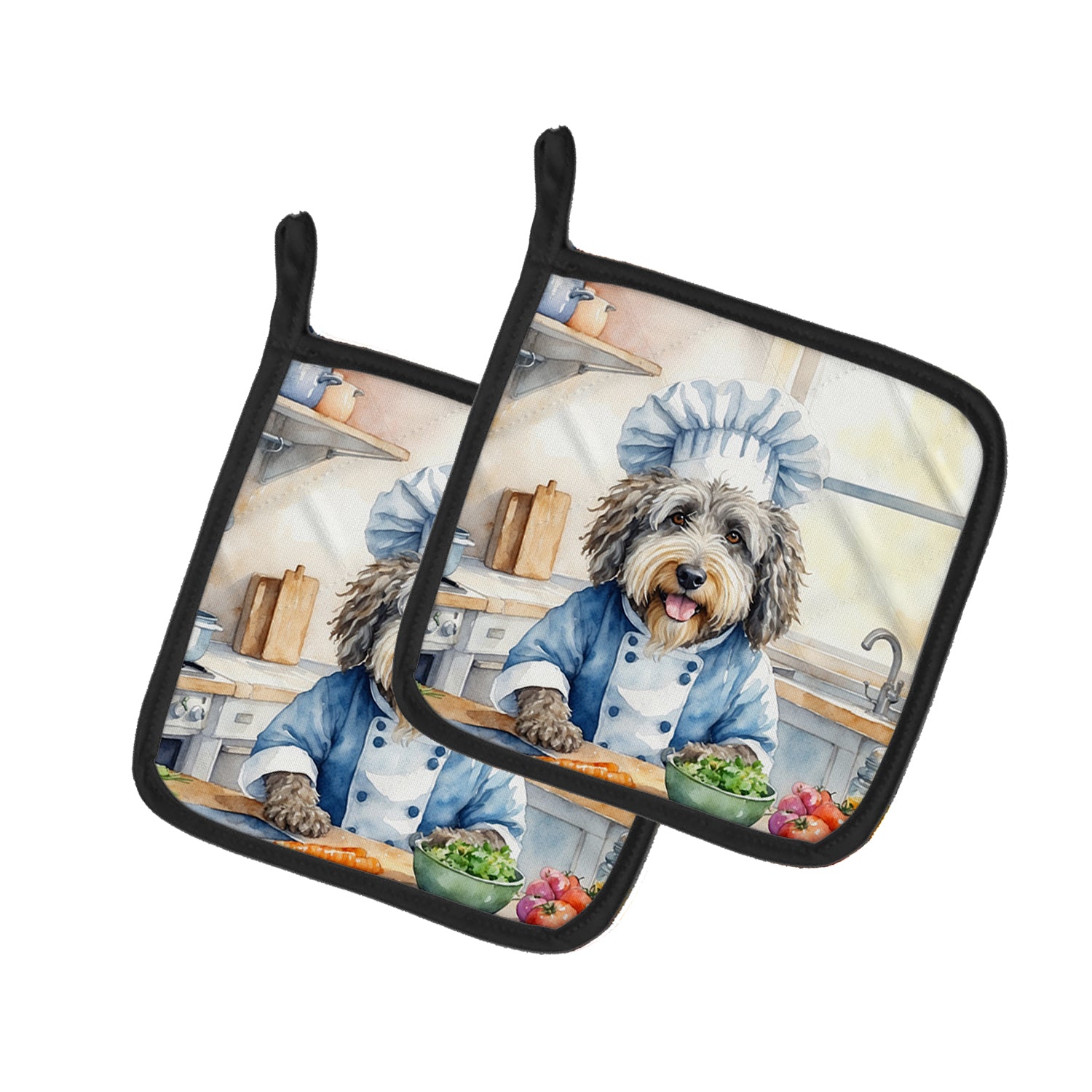 Buy this Bergamasco Sheepdog The Chef Pair of Pot Holders