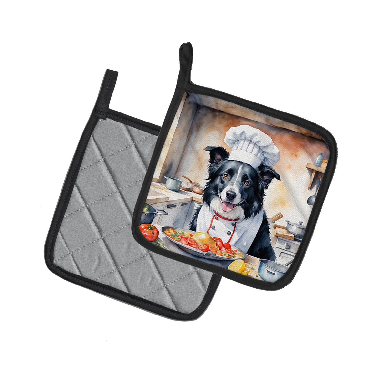 Buy this Border Collie The Chef Pair of Pot Holders