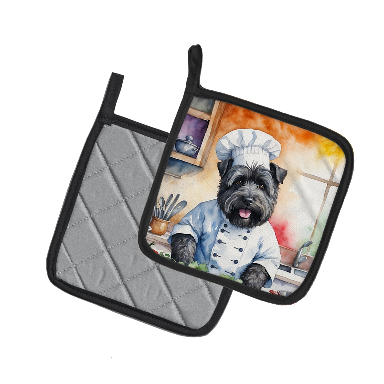 Bouvier des Flandres The Chef Pair of Pot Holders