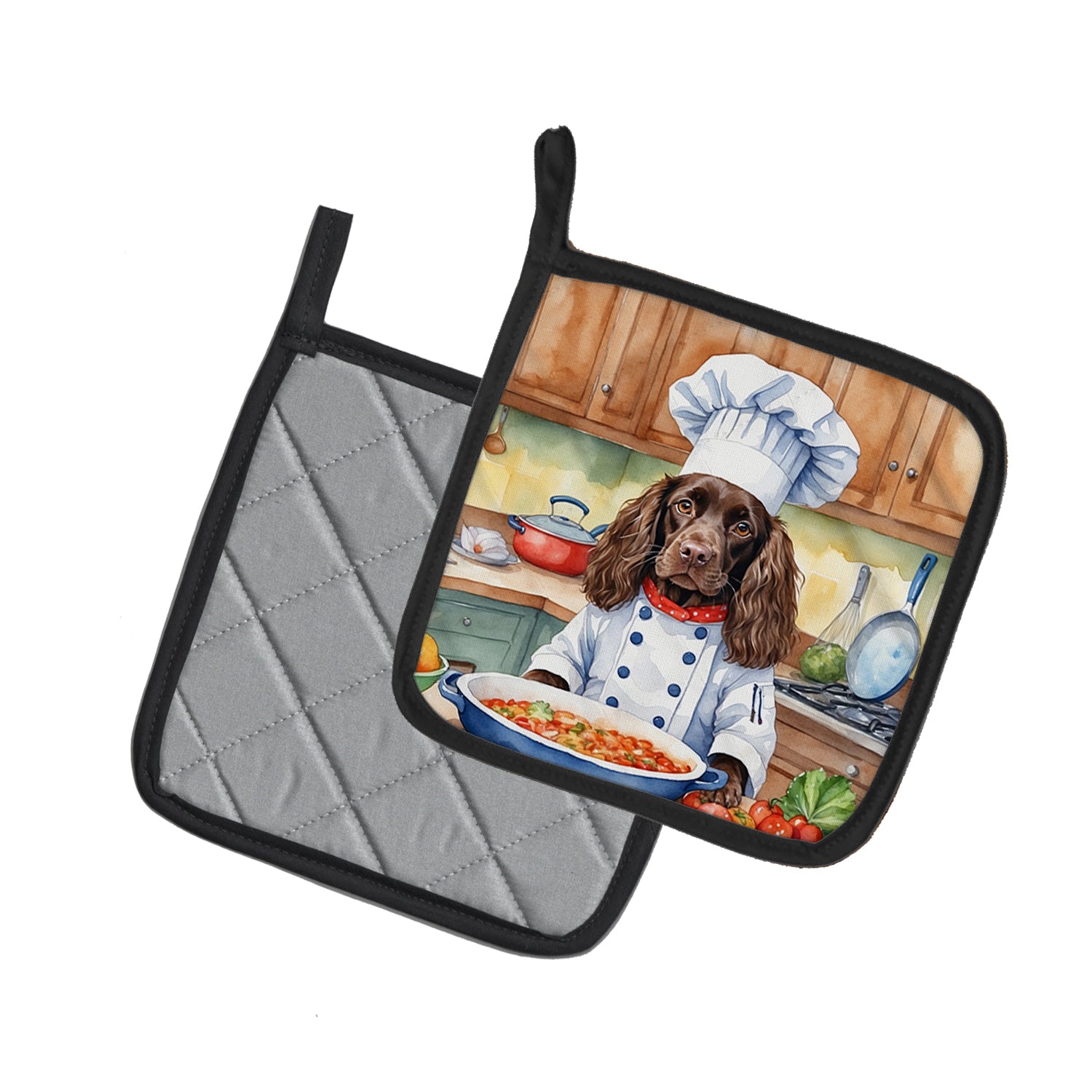 Boykin Spaniel The Chef Pair of Pot Holders