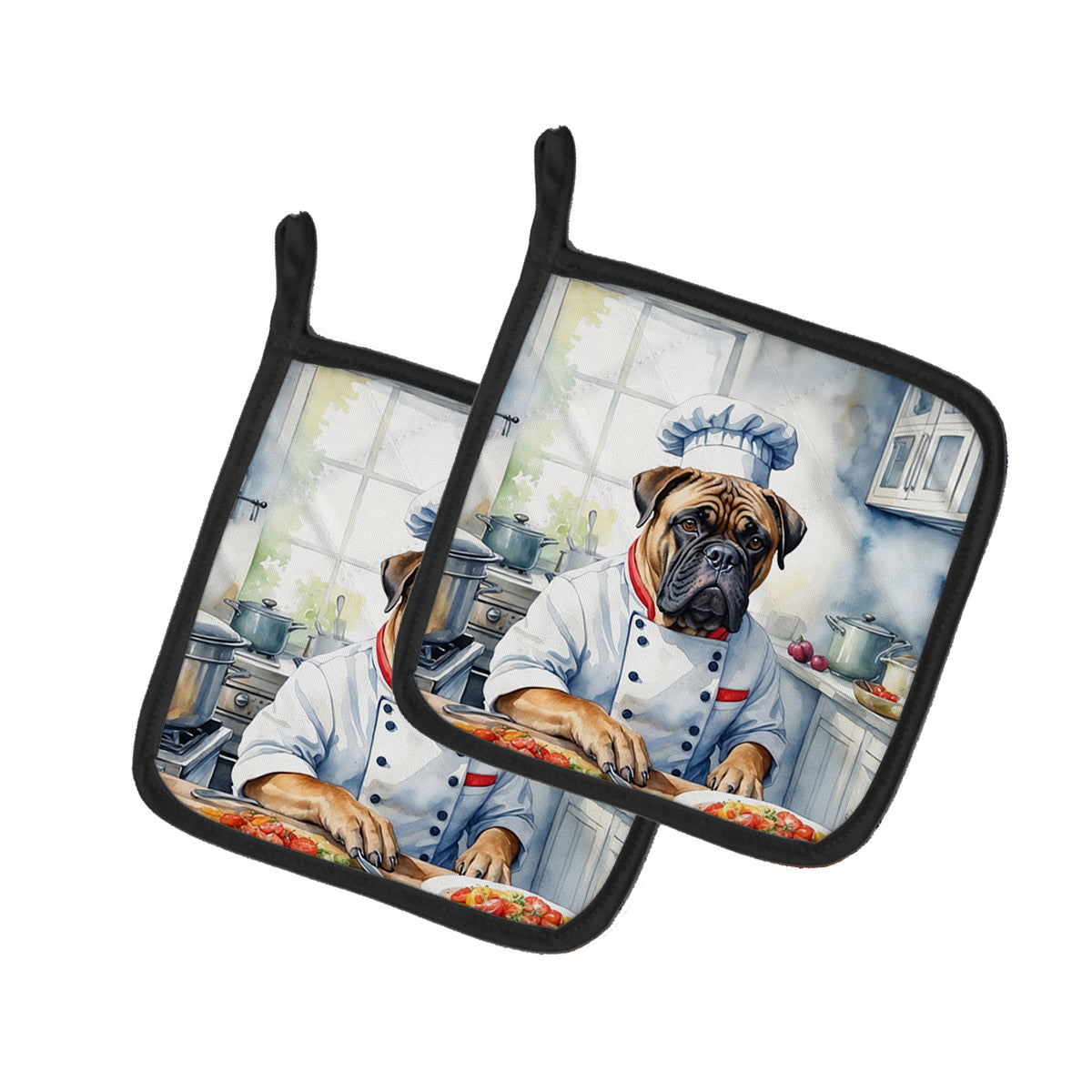 Buy this Bullmastiff The Chef Pair of Pot Holders