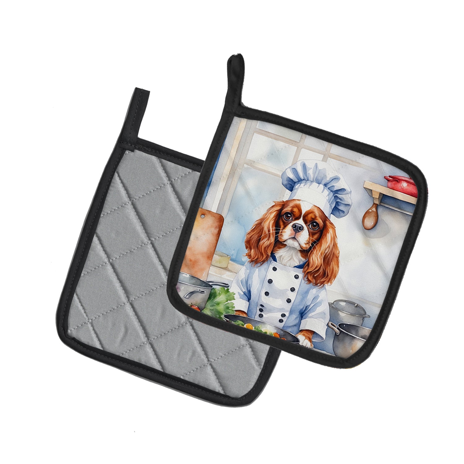 Buy this Cavalier Spaniel The Chef Pair of Pot Holders