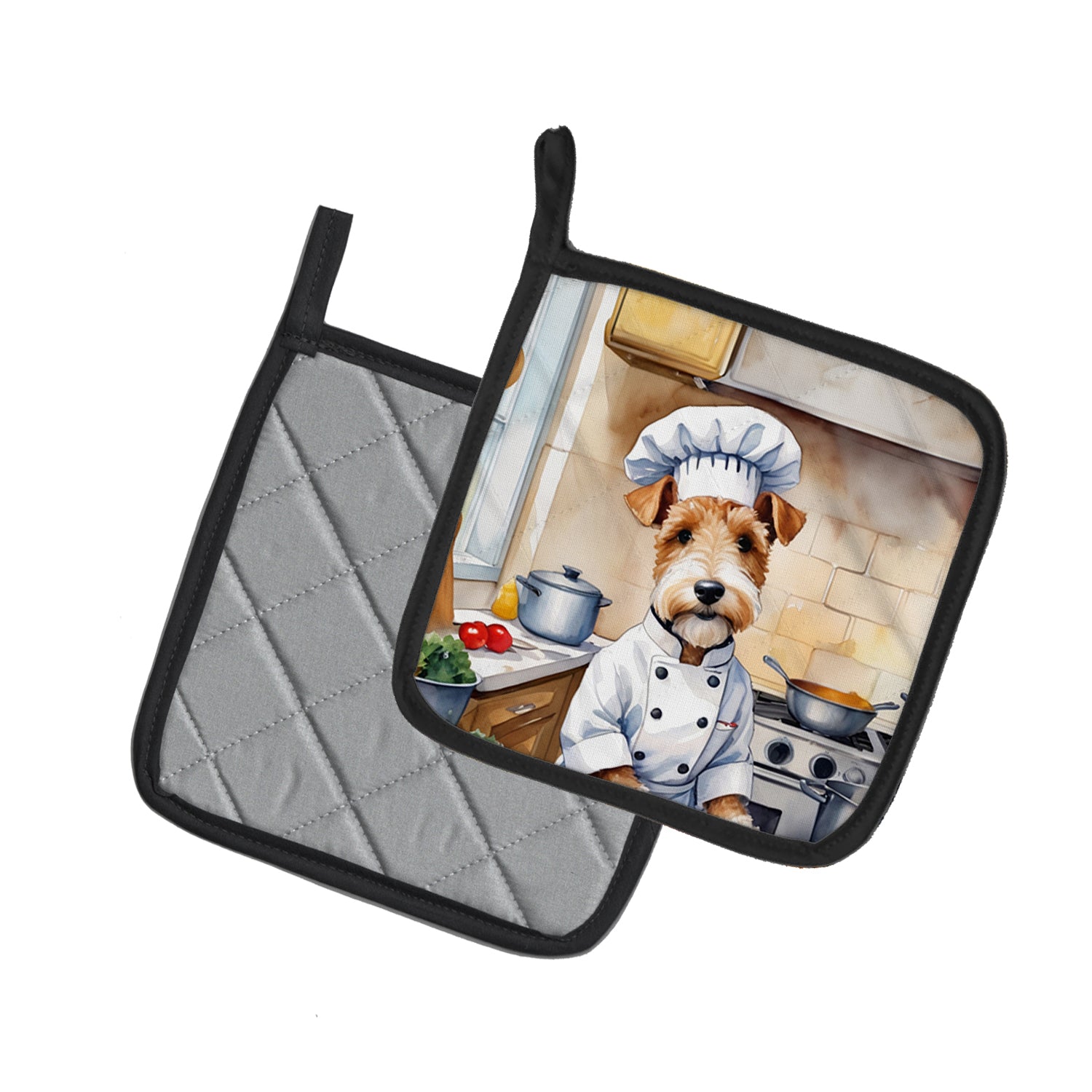 Buy this Fox Terrier The Chef Pair of Pot Holders