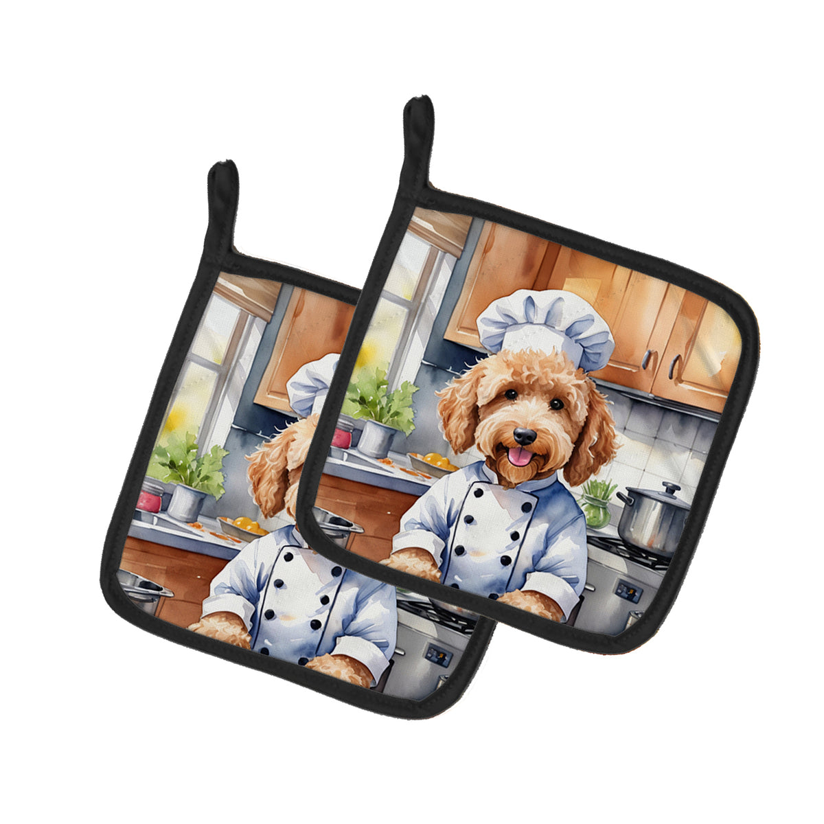 Buy this Goldendoodle The Chef Pair of Pot Holders