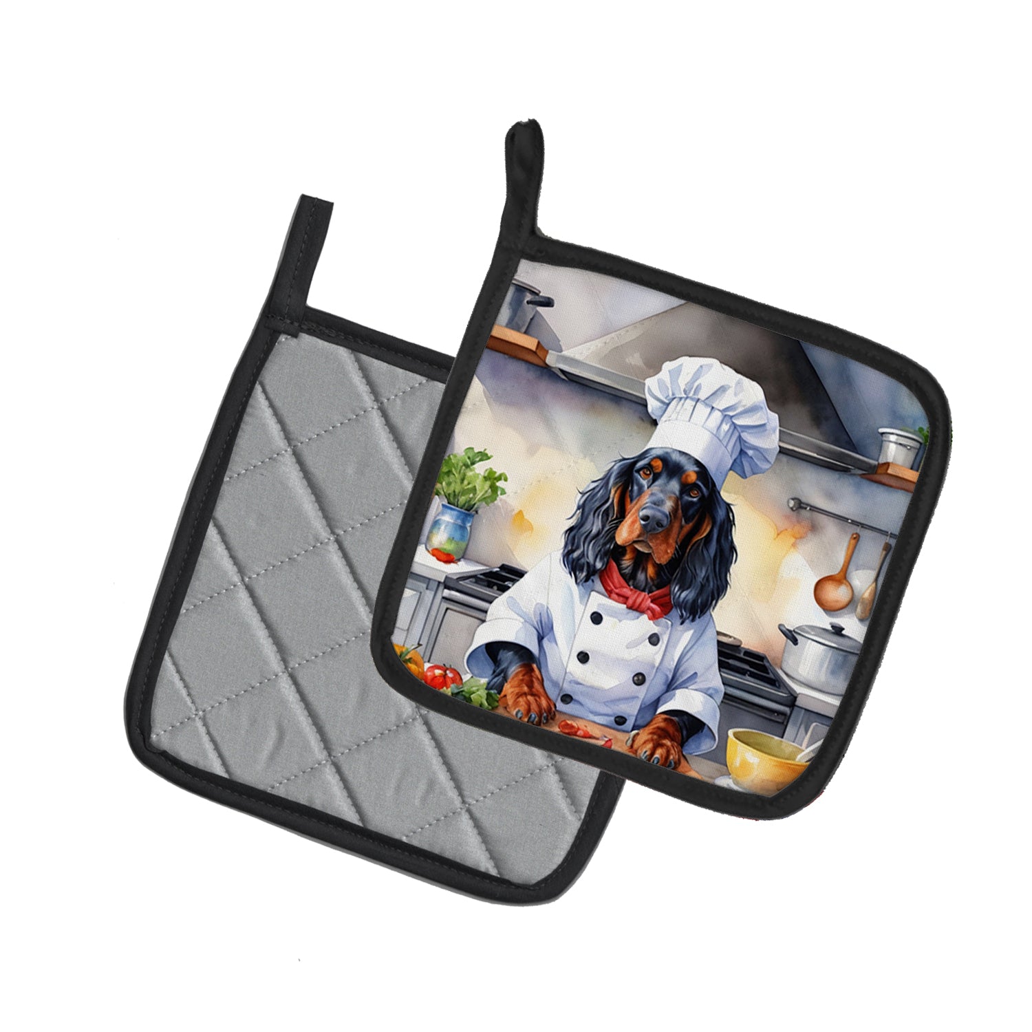 Gordon Setter The Chef Pair of Pot Holders