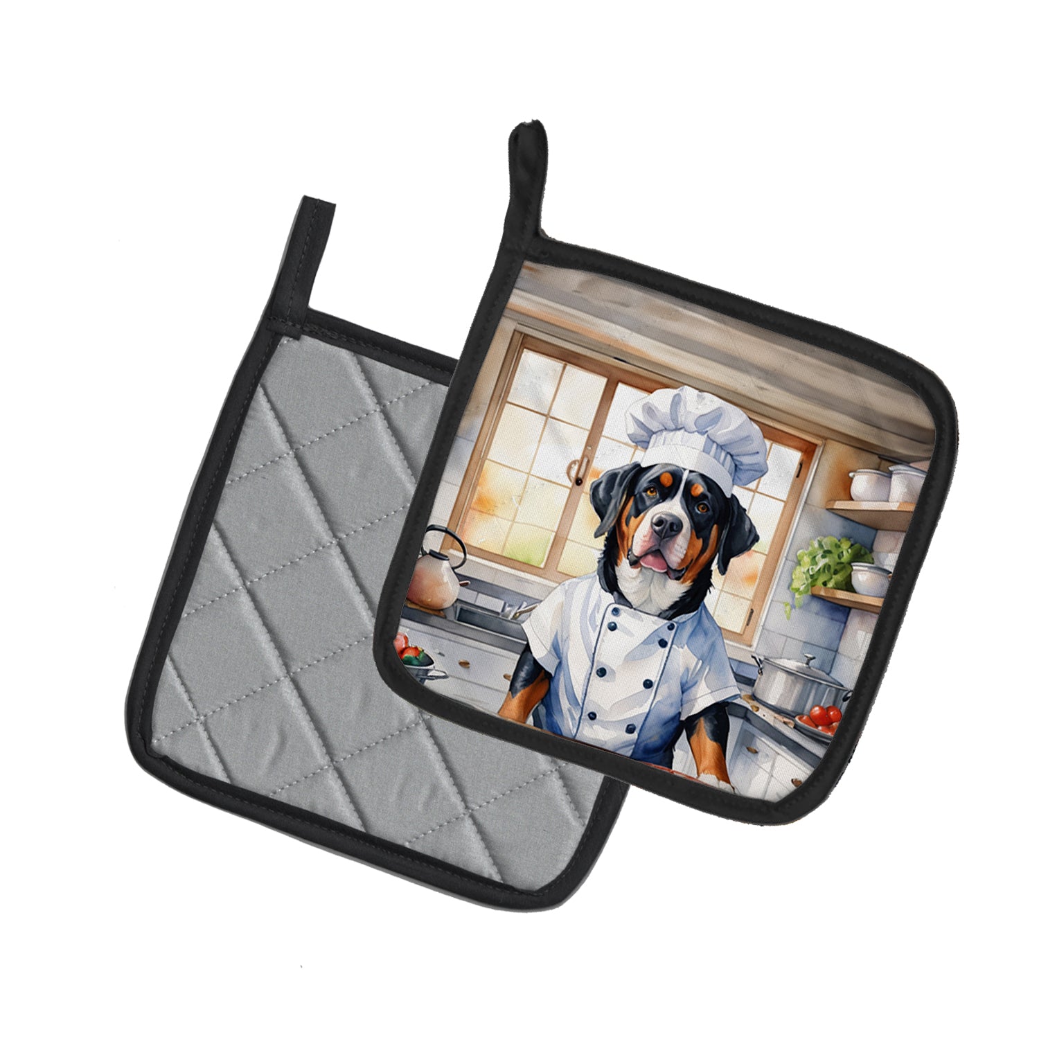 Buy this Greater Swiss Mountain Dog The Chef Pair of Pot Holders