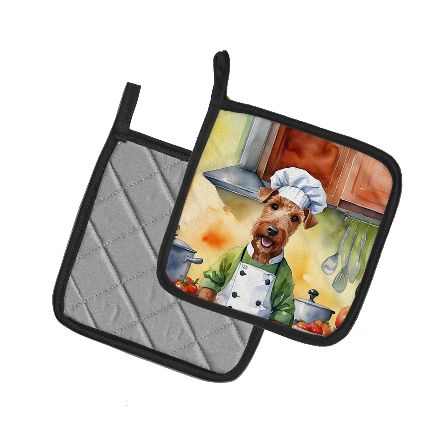 Buy this Irish Terrier The Chef Pair of Pot Holders