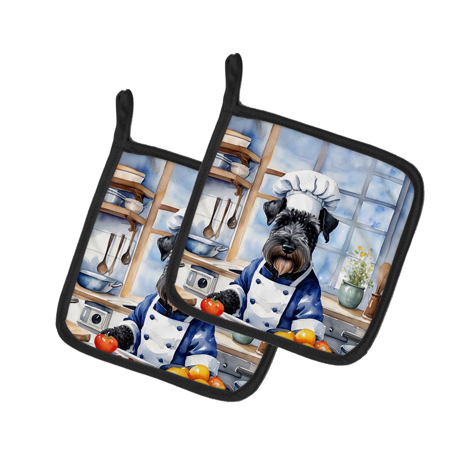 Buy this Kerry Blue Terrier The Chef Pair of Pot Holders