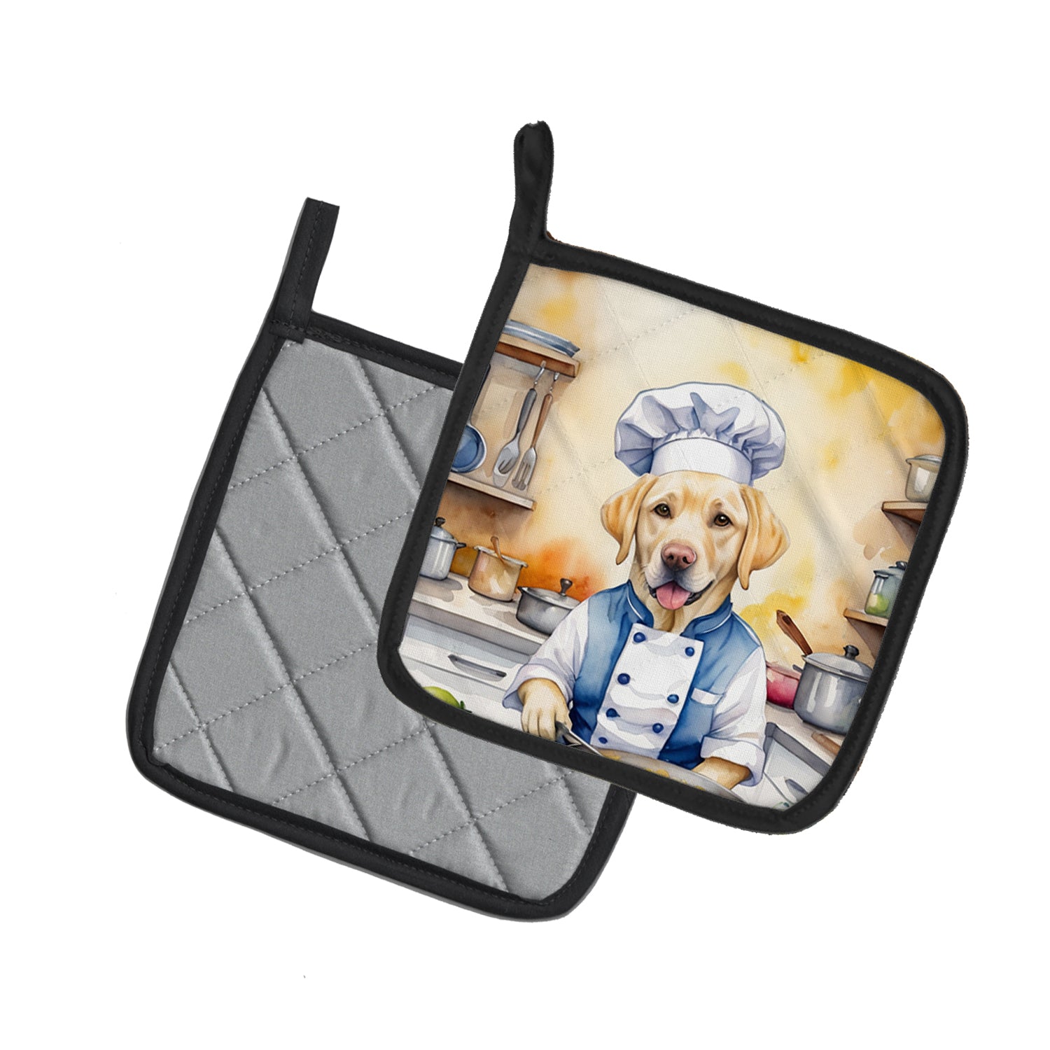 Yellow Labrador Retriever The Chef Pair of Pot Holders