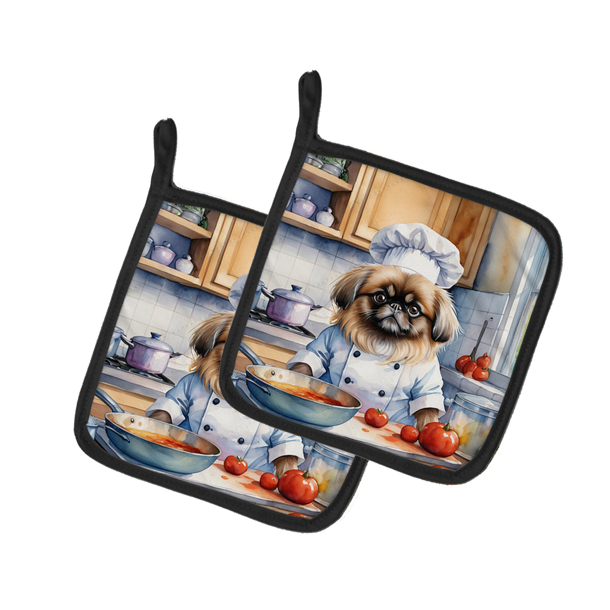 Buy this Pekingese The Chef Pair of Pot Holders