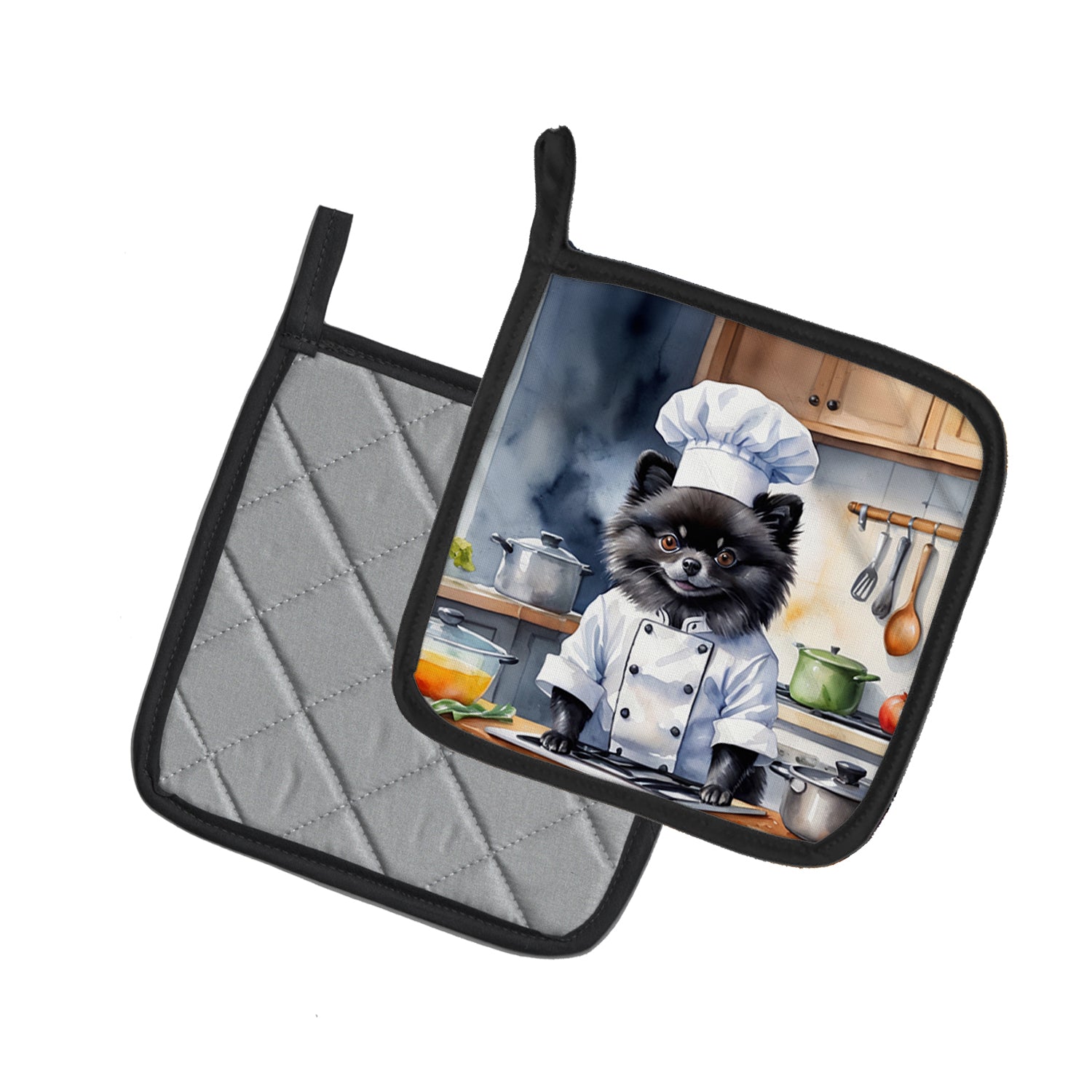 Buy this Pomeranian The Chef Pair of Pot Holders