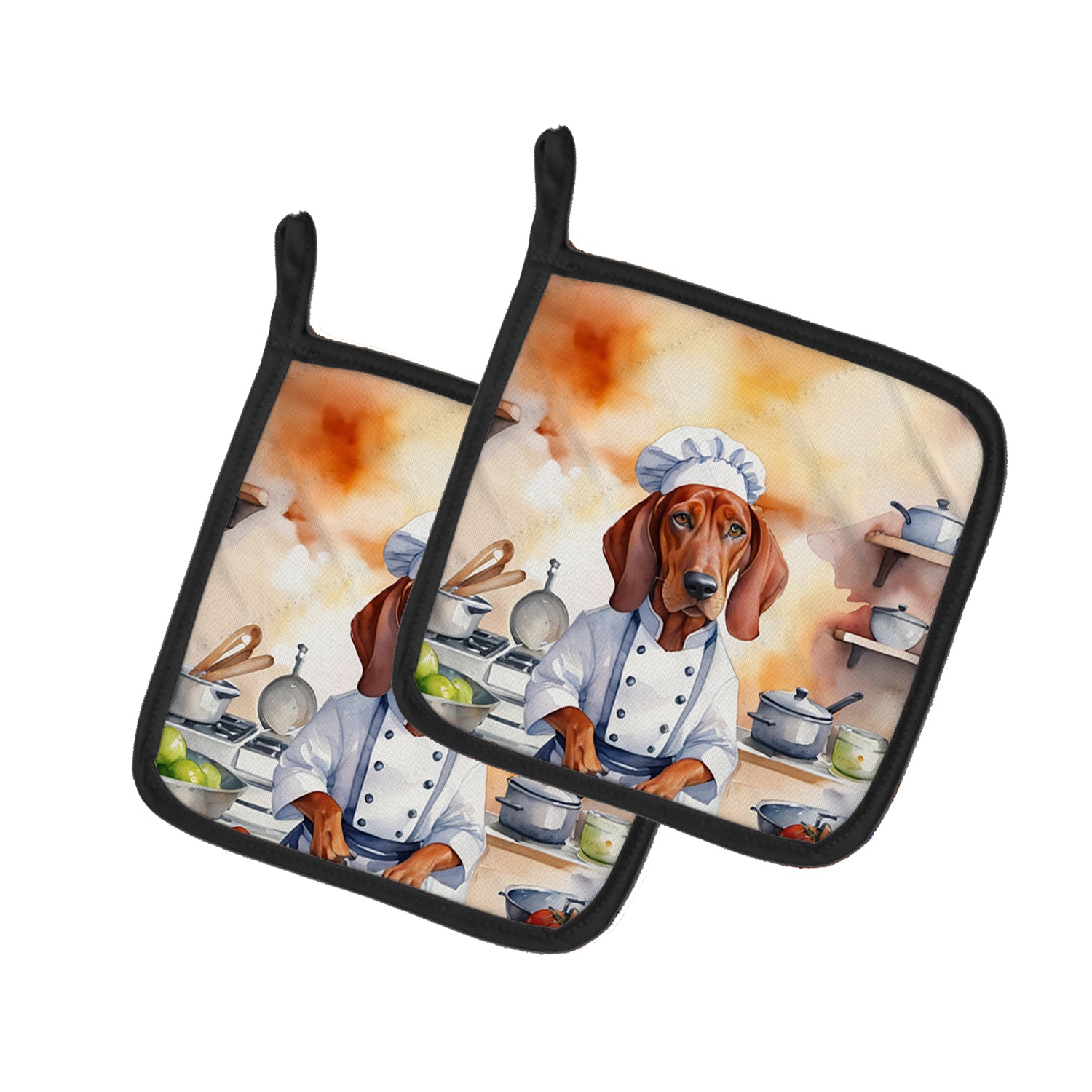 Buy this Redbone Coonhound The Chef Pair of Pot Holders