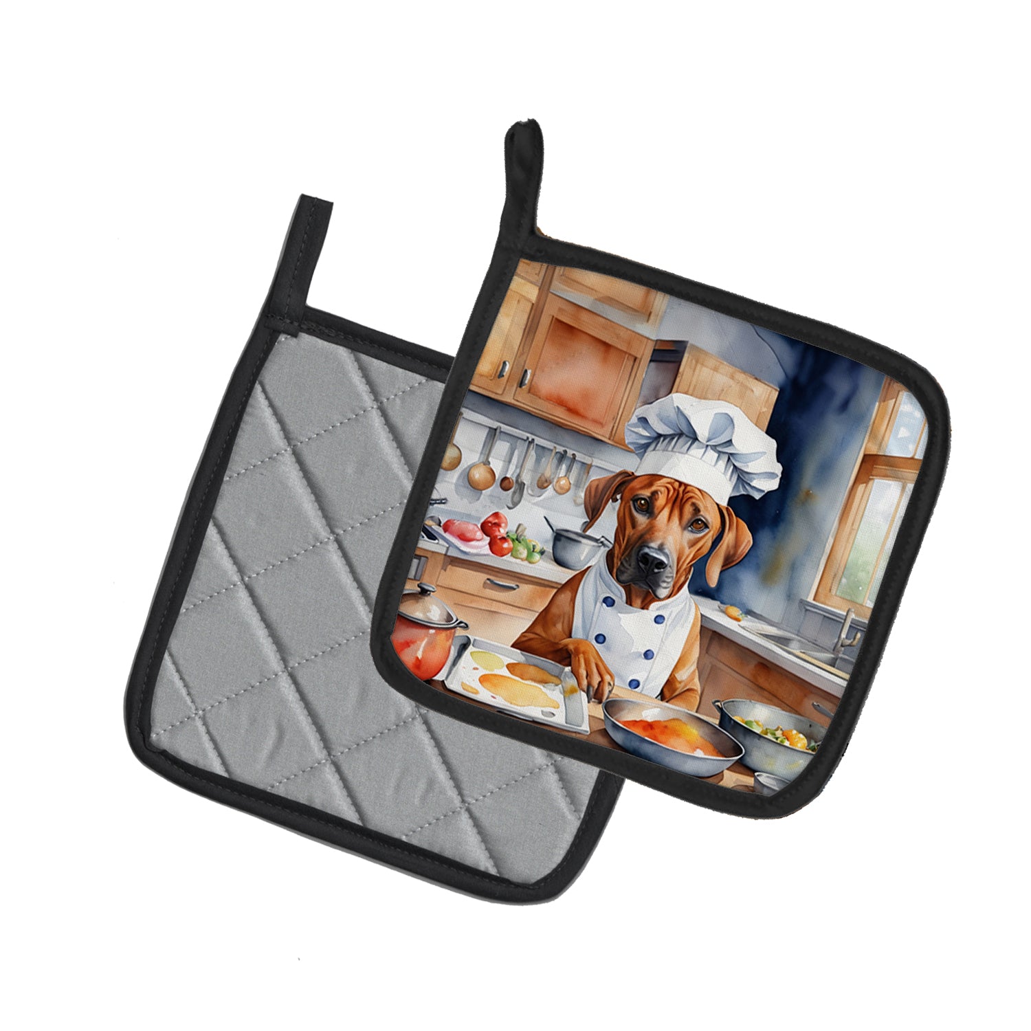 Buy this Rhodesian Ridgeback The Chef Pair of Pot Holders