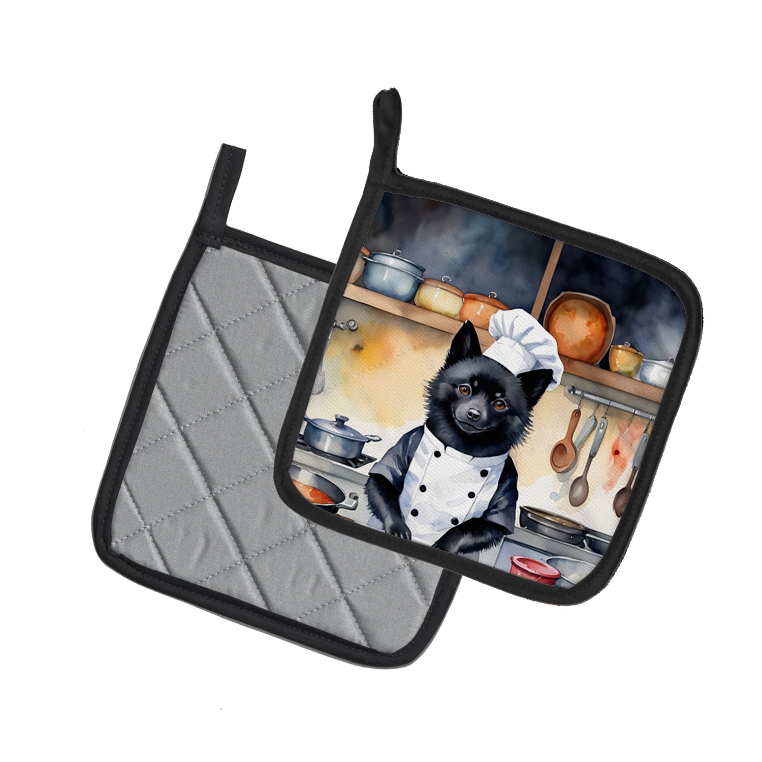 Schipperke The Chef Pair of Pot Holders