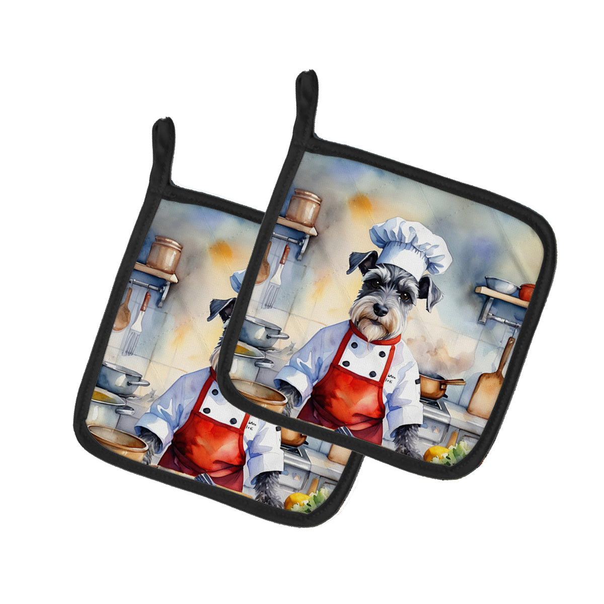 Buy this Schnauzer The Chef Pair of Pot Holders