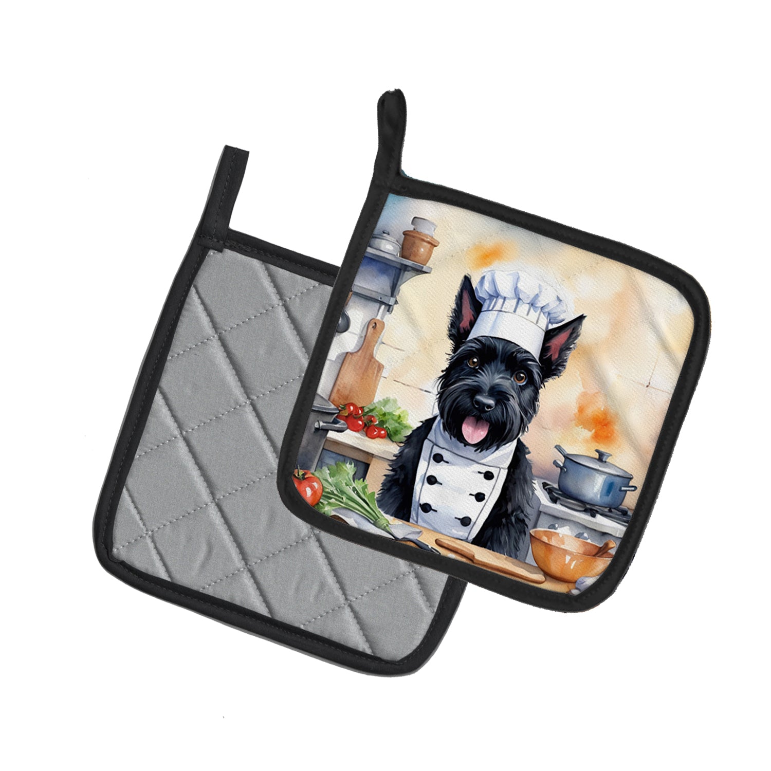 Buy this Scottish Terrier The Chef Pair of Pot Holders