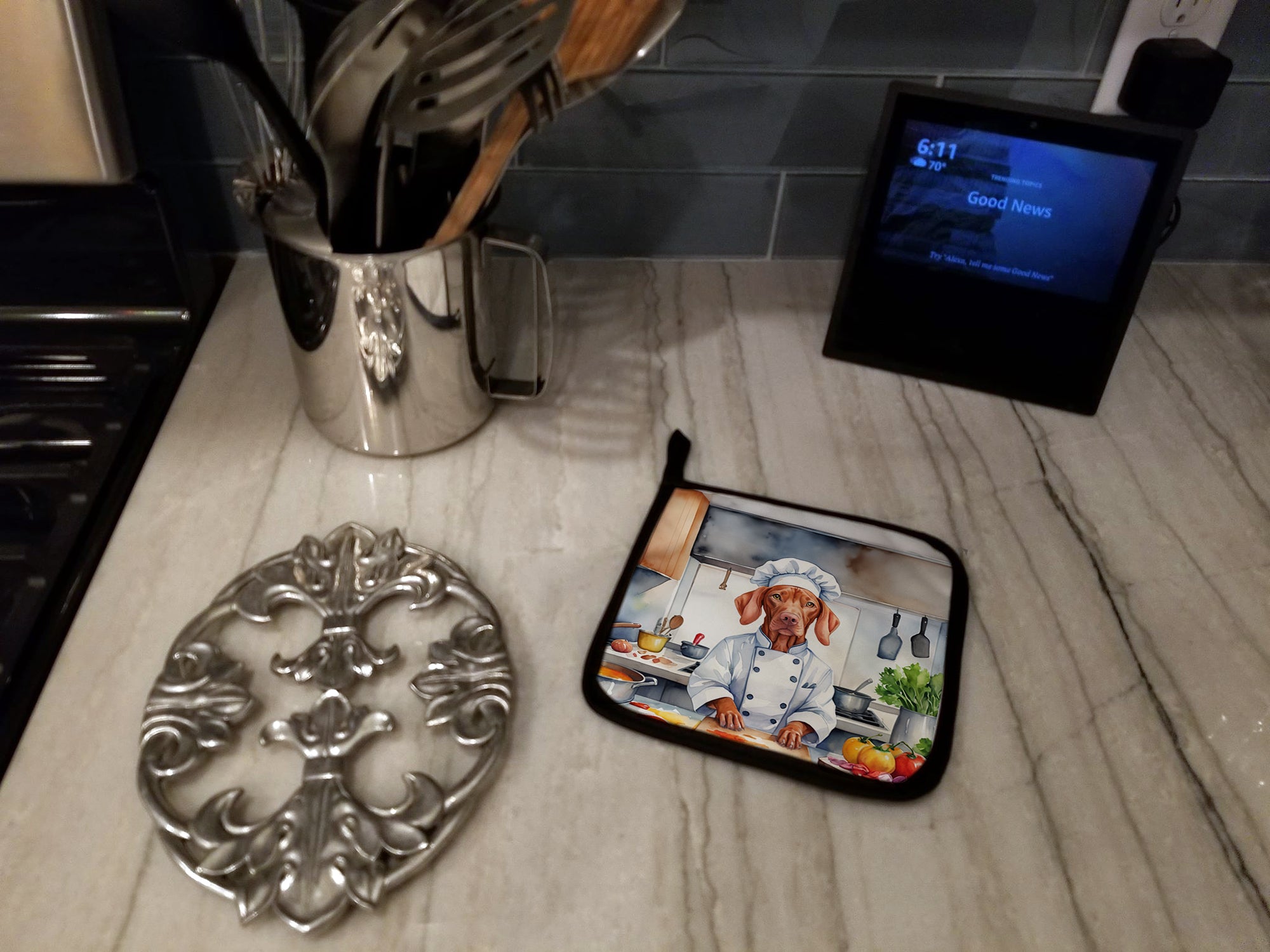 Vizsla The Chef Pair of Pot Holders