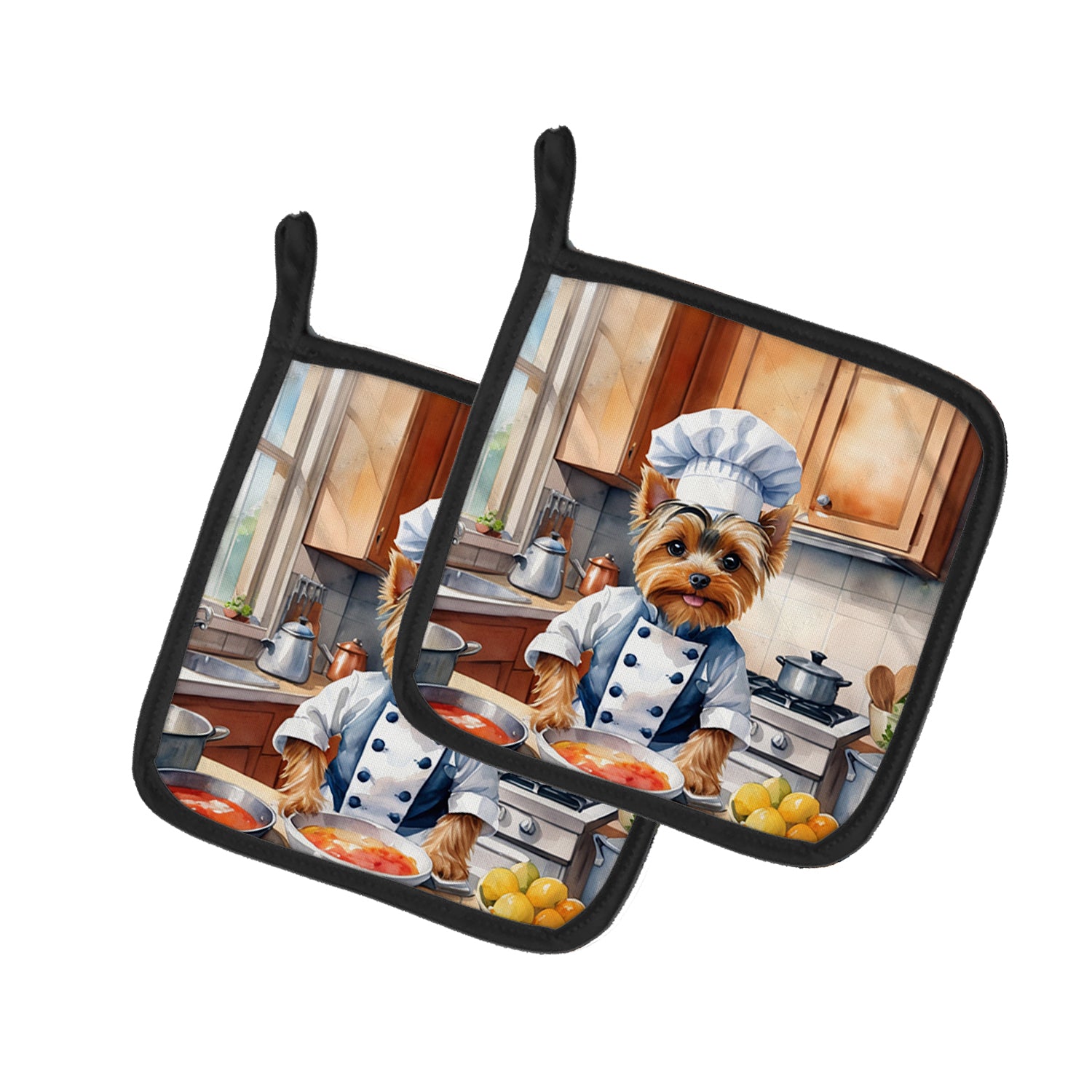 Buy this Yorkie Yorkshire Terrier The Chef Pair of Pot Holders