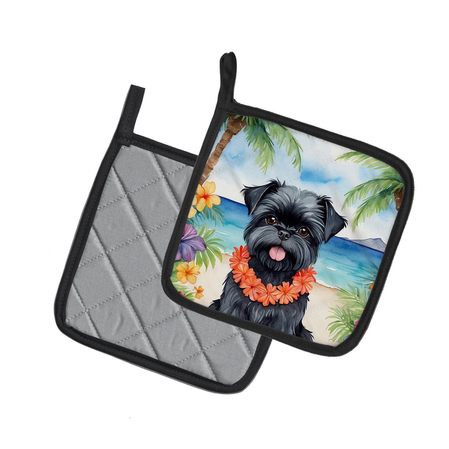 Buy this Affenpinscher Luau Pair of Pot Holders