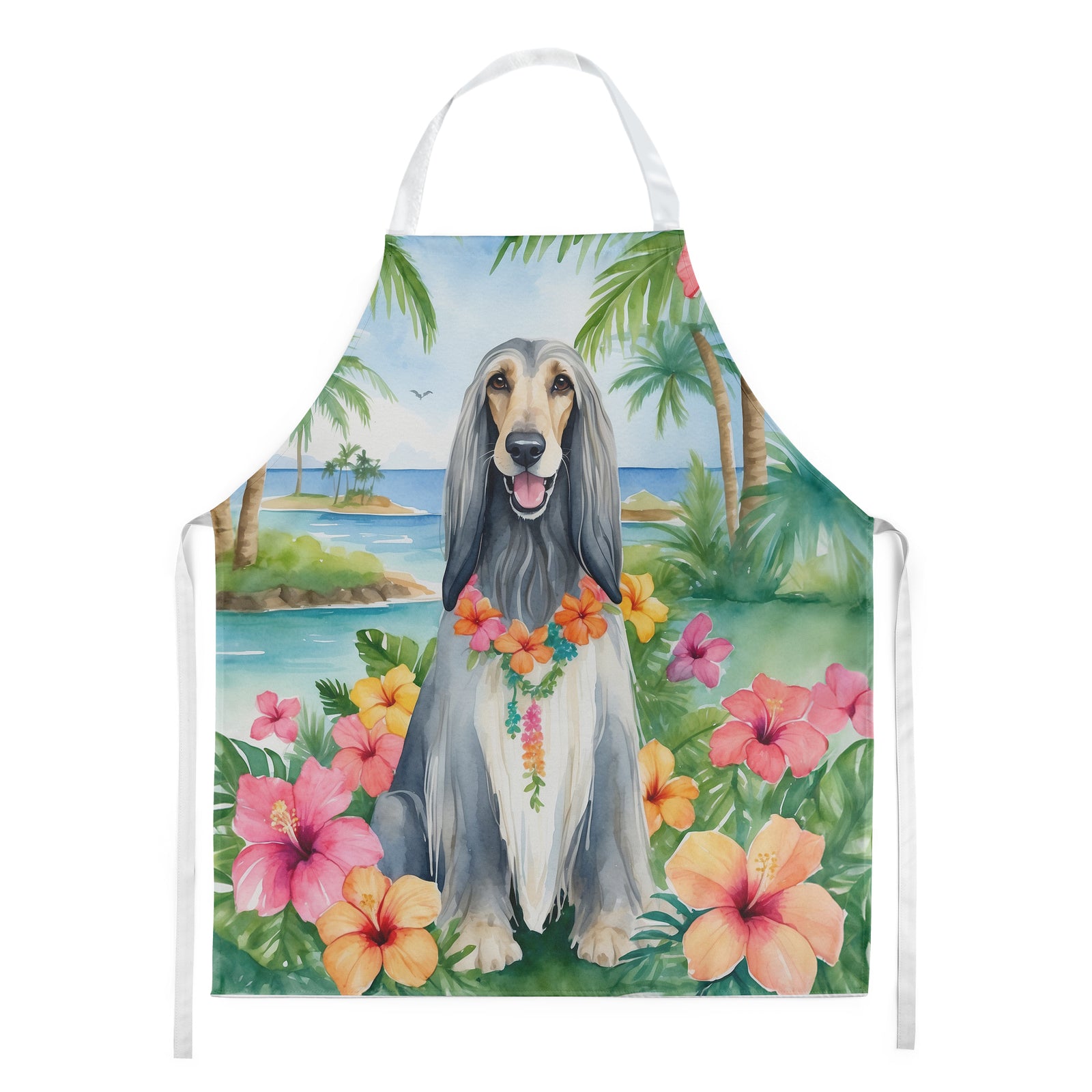 Buy this Afghan Hound Luau Apron