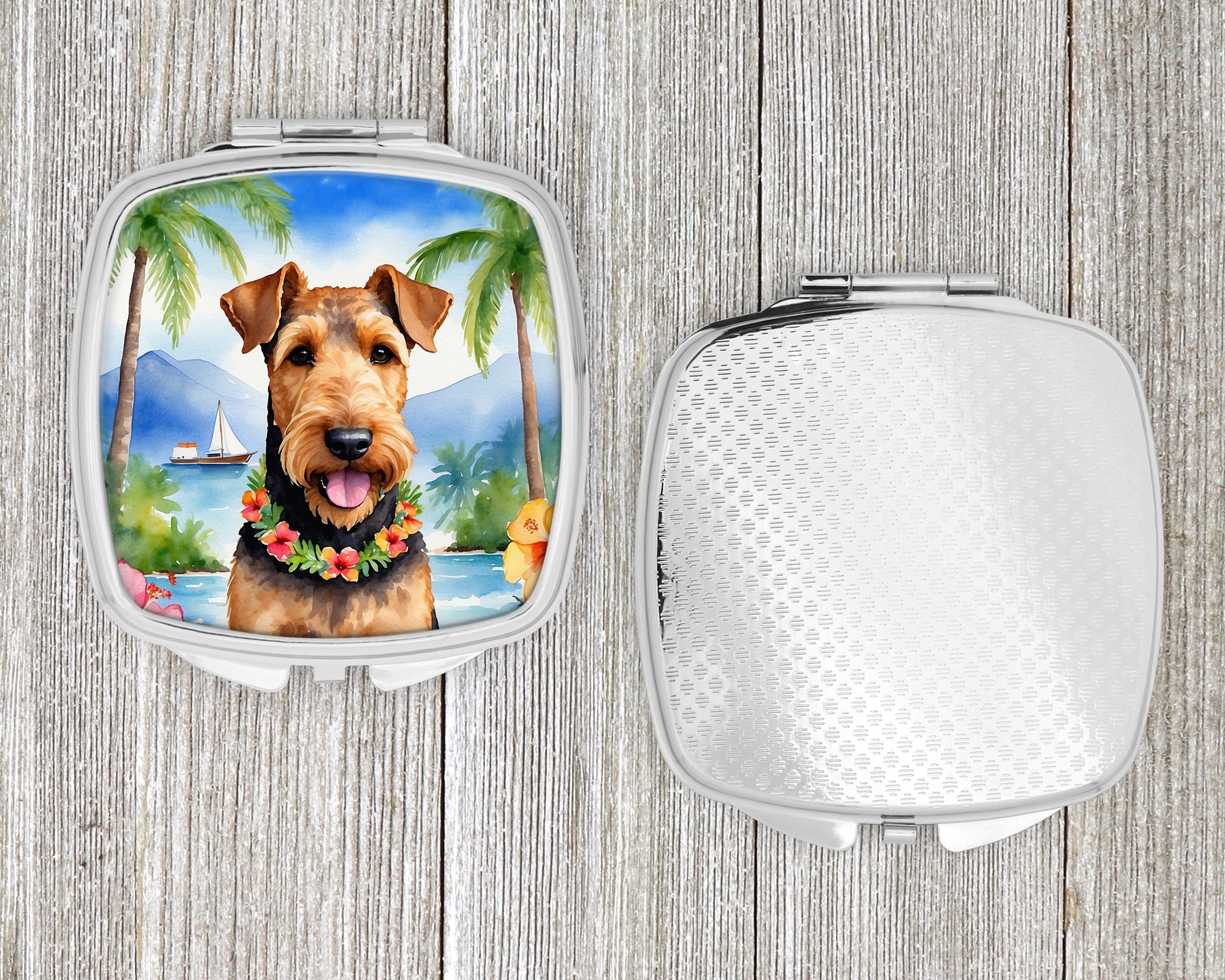 Airedale Terrier Luau Compact Mirror