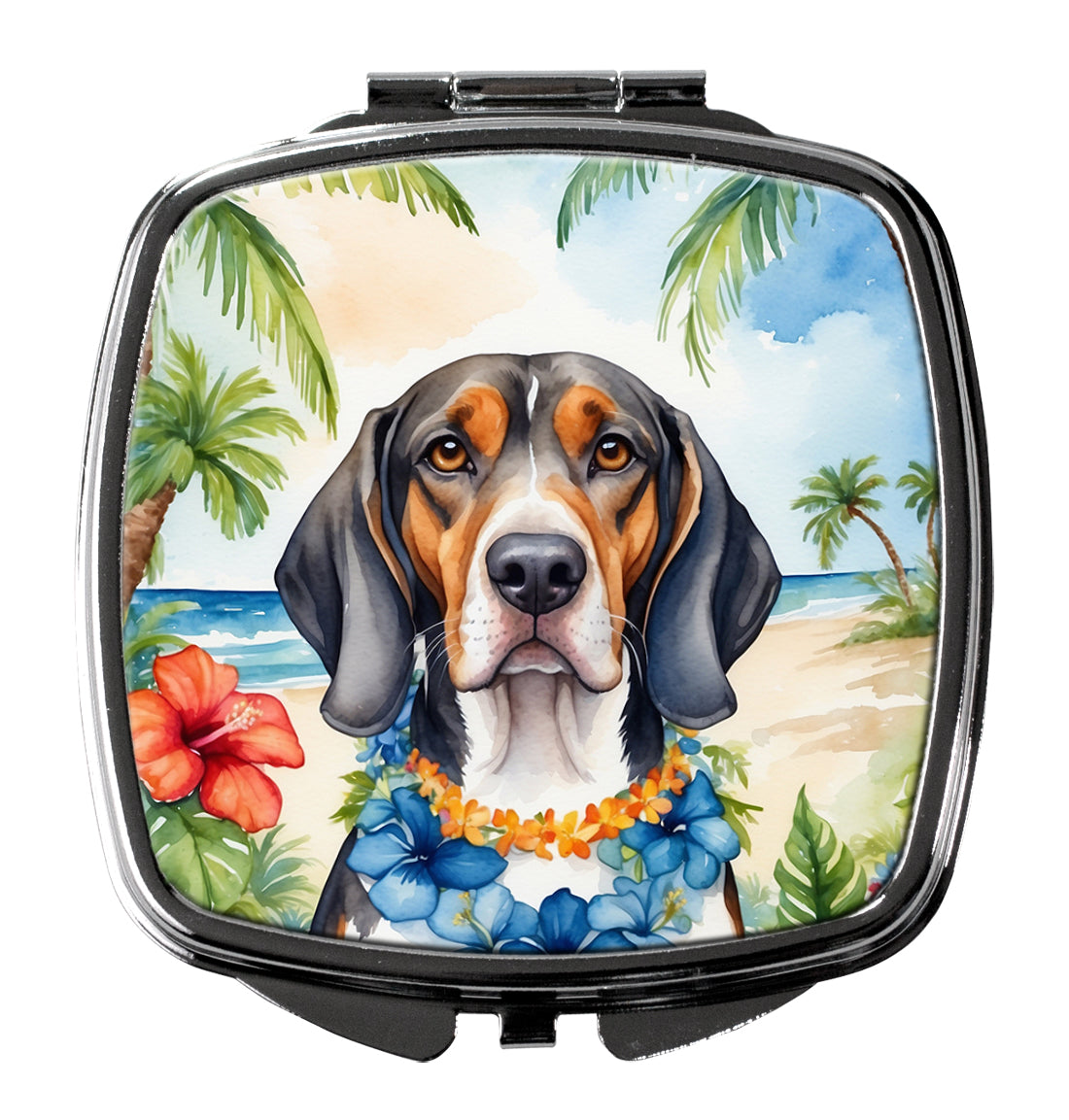 Buy this American English Coonhound Luau Compact Mirror