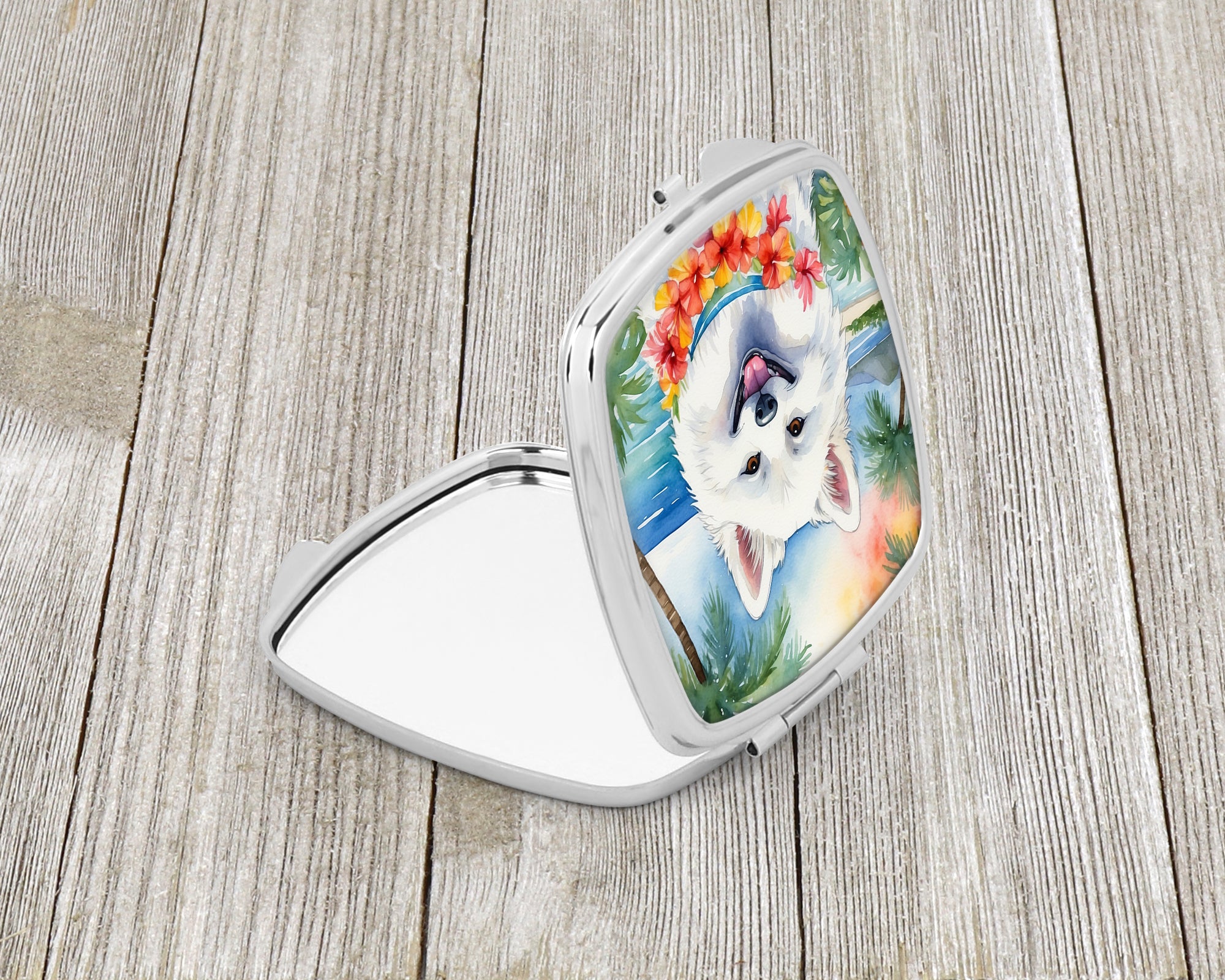 Buy this American Eskimo Luau Compact Mirror