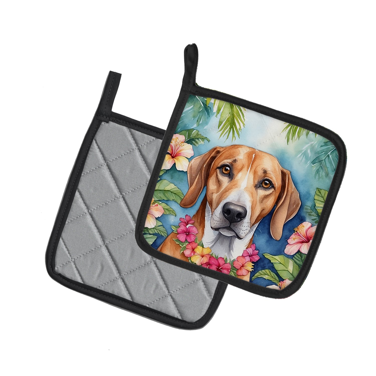 Buy this American Foxhound Luau Pair of Pot Holders