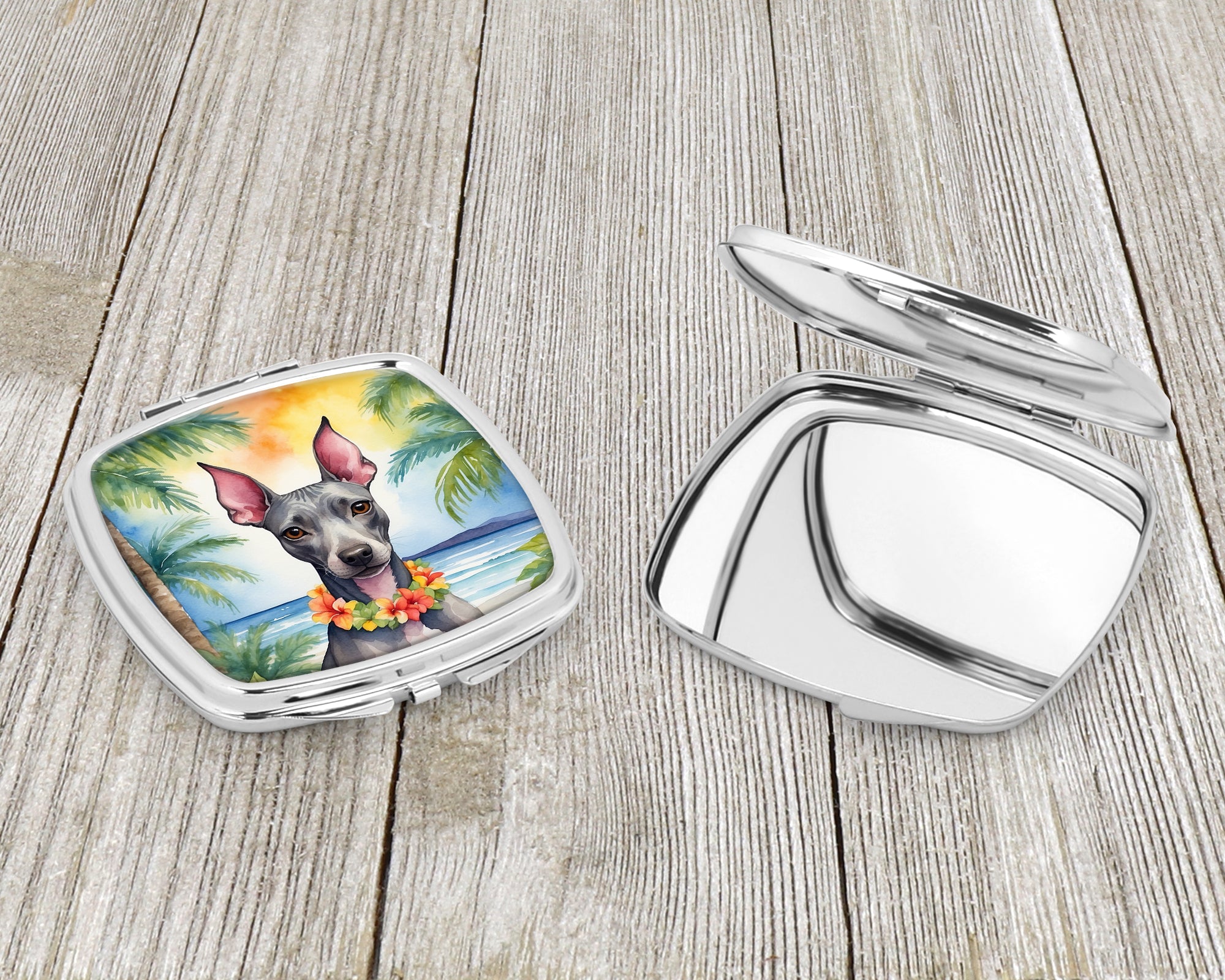 American Hairless Terrier Luau Compact Mirror