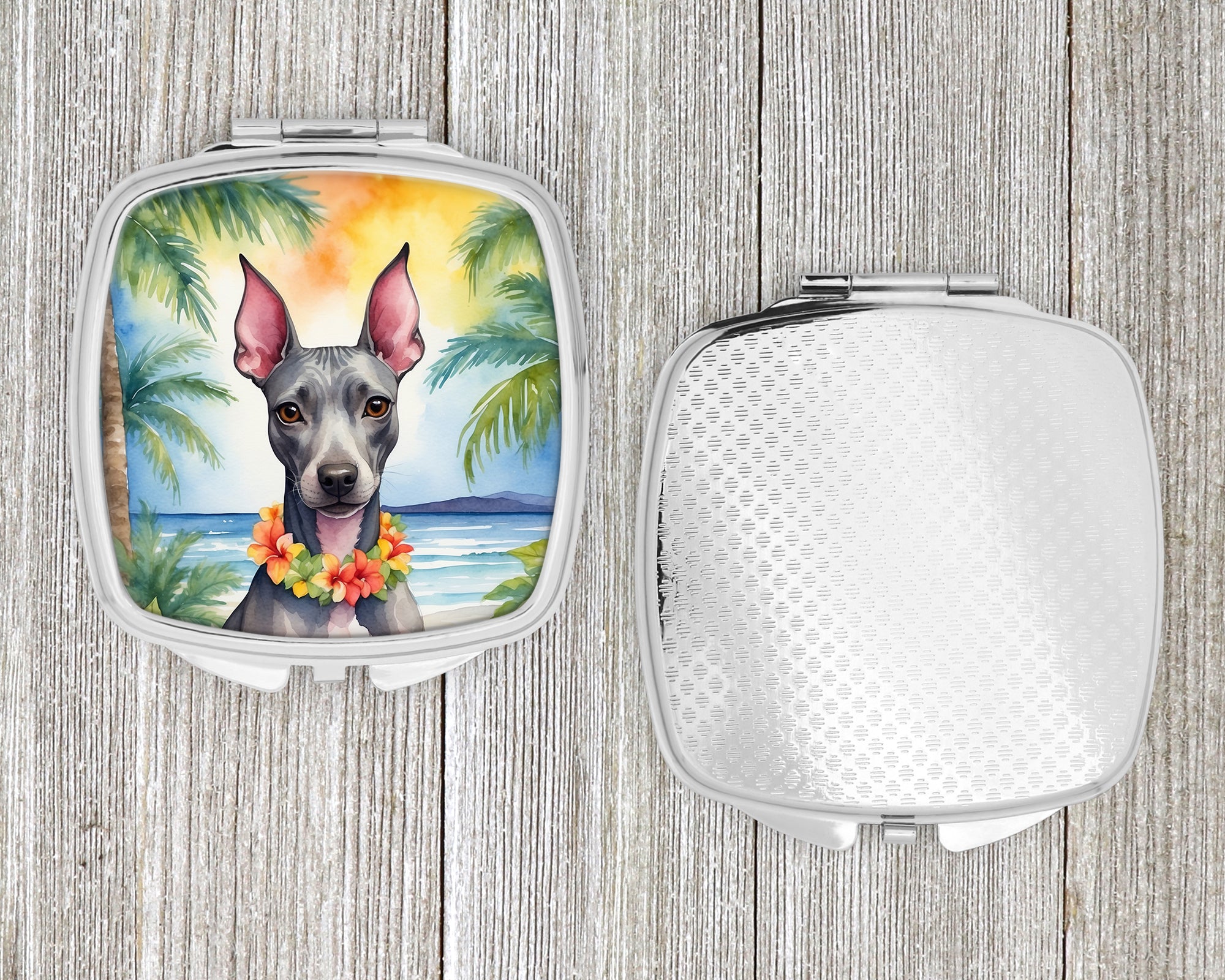 American Hairless Terrier Luau Compact Mirror