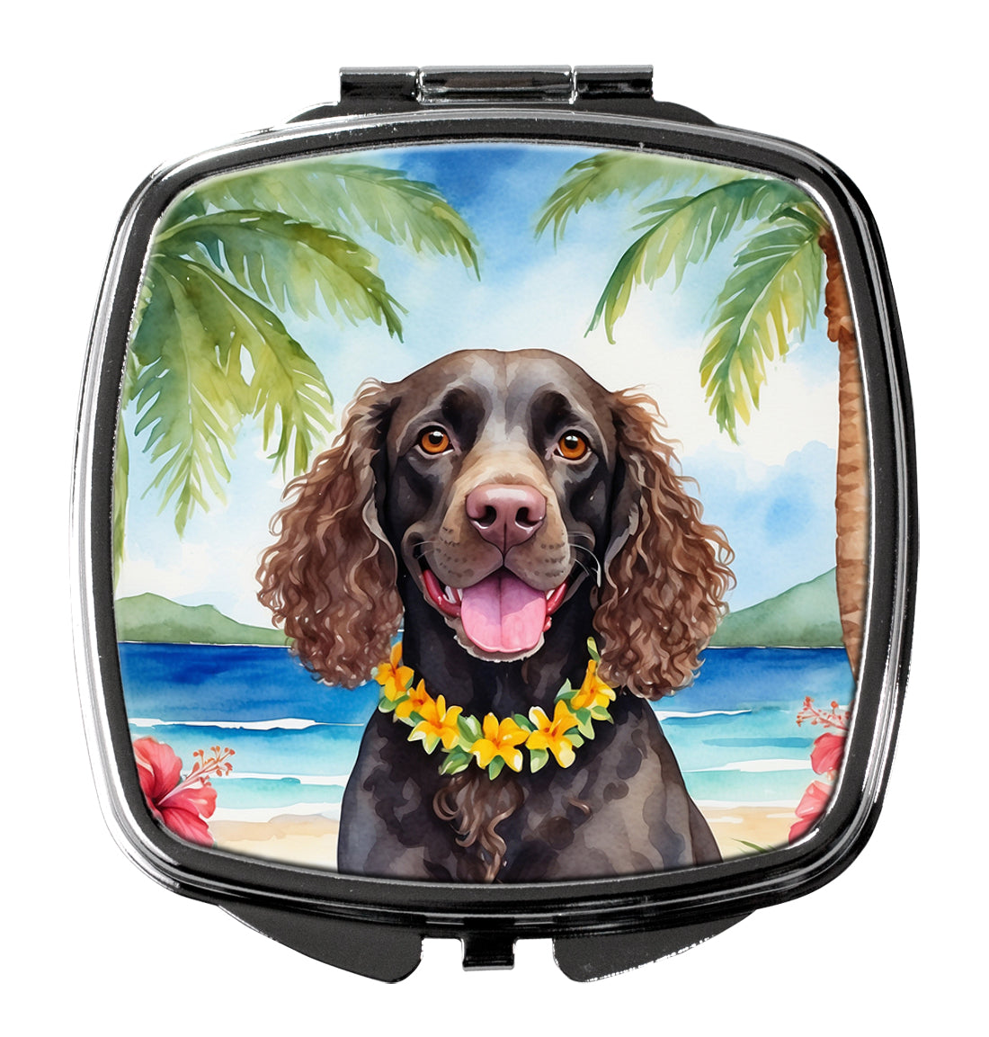 Buy this American Water Spaniel Luau Compact Mirror