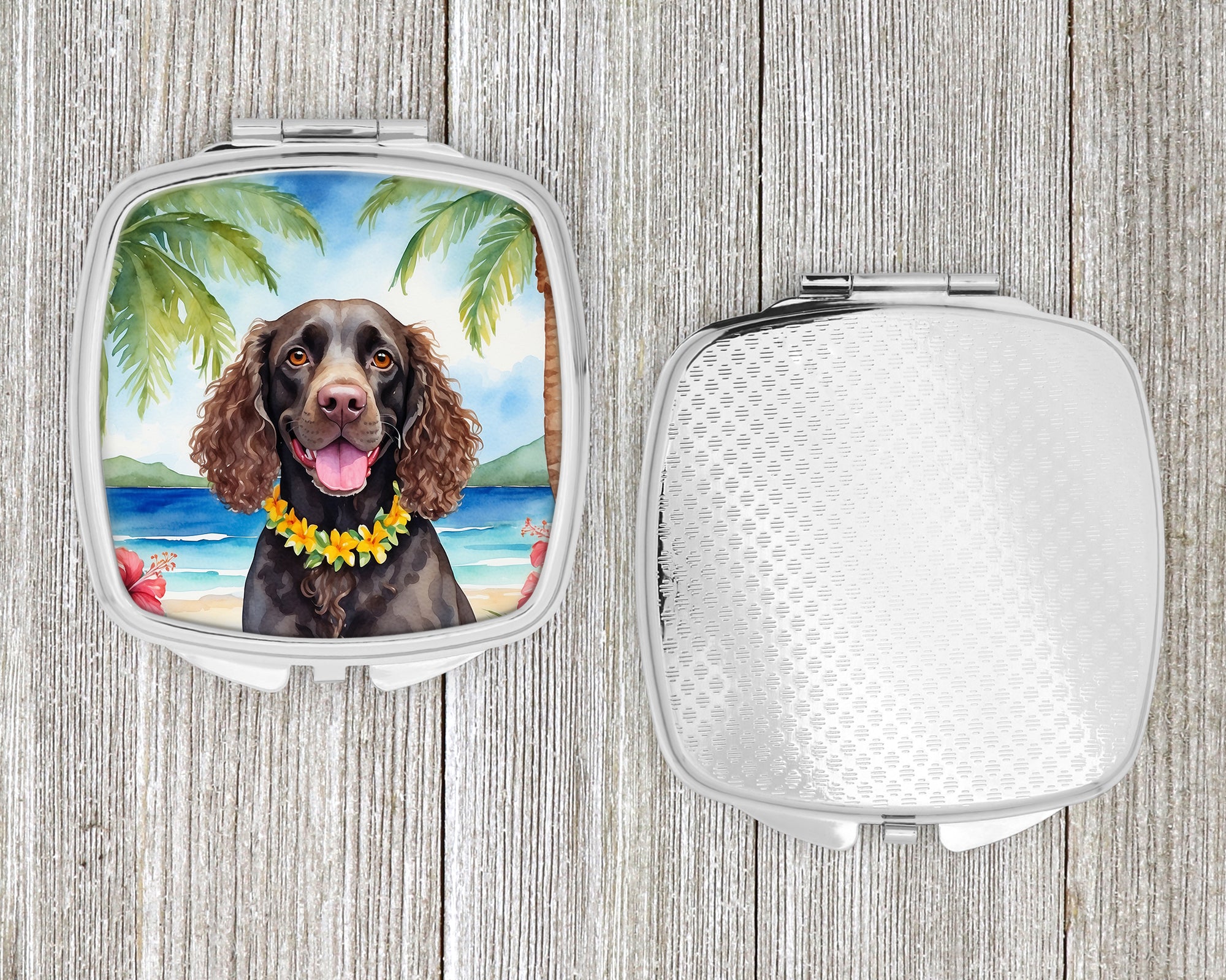 American Water Spaniel Luau Compact Mirror