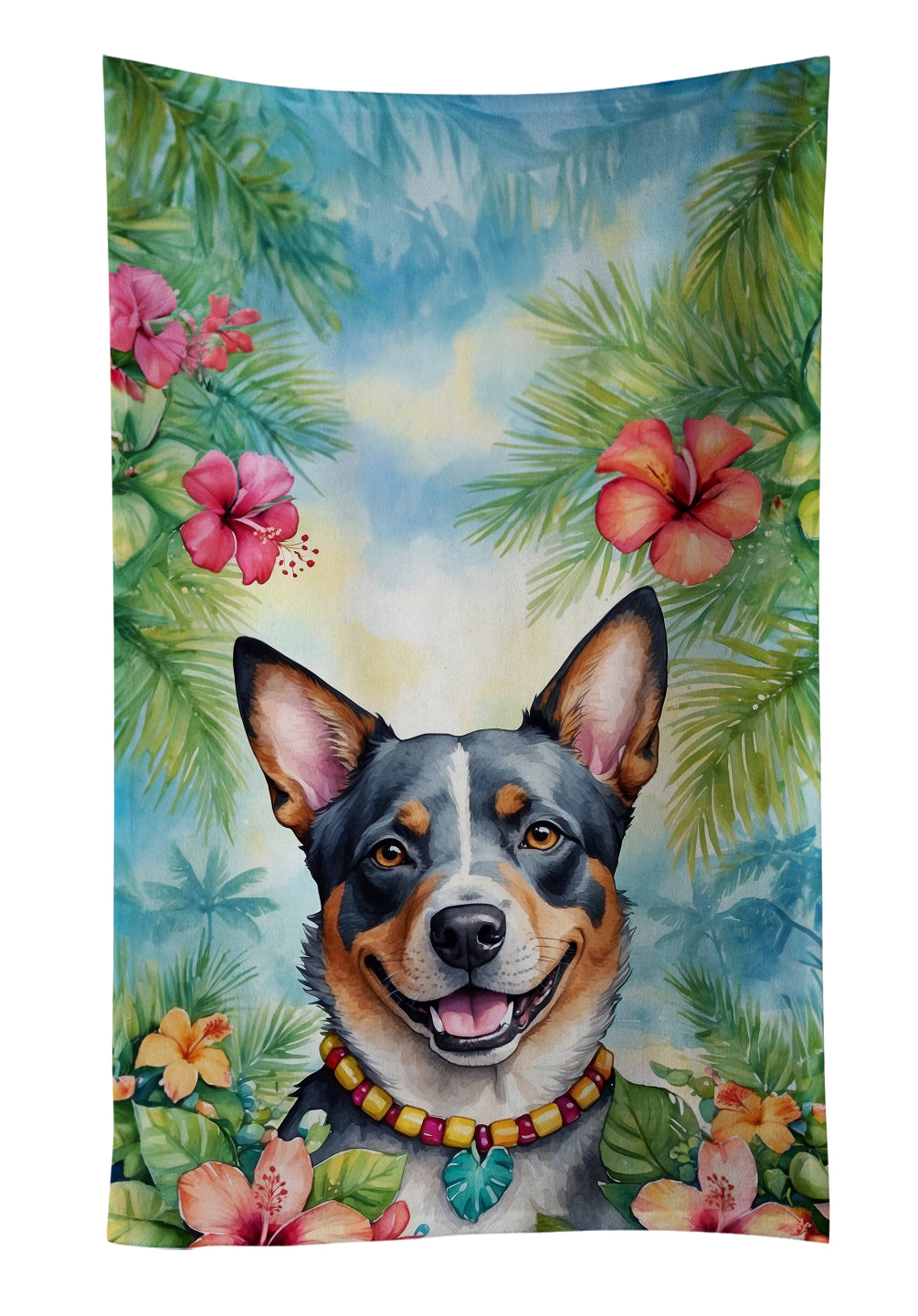 Buy this Australian Cattle Dog Luau Kitchen Towel