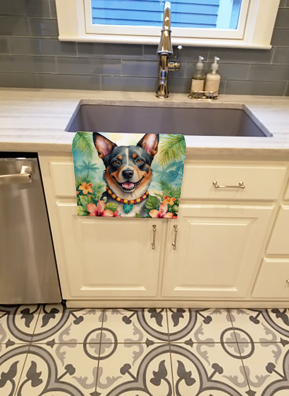 Buy this Australian Cattle Dog Luau Kitchen Towel