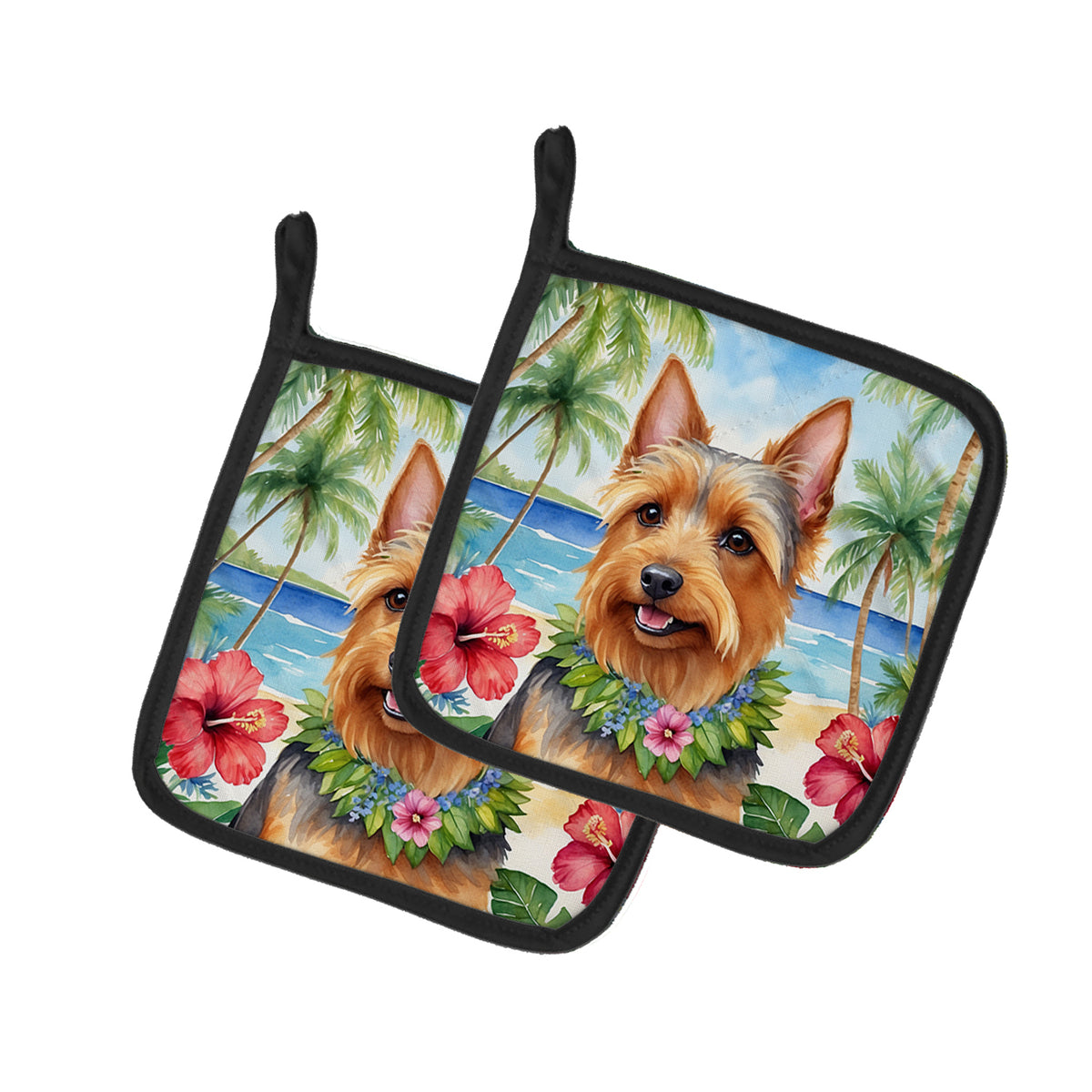 Buy this Australian Terrier Luau Pair of Pot Holders