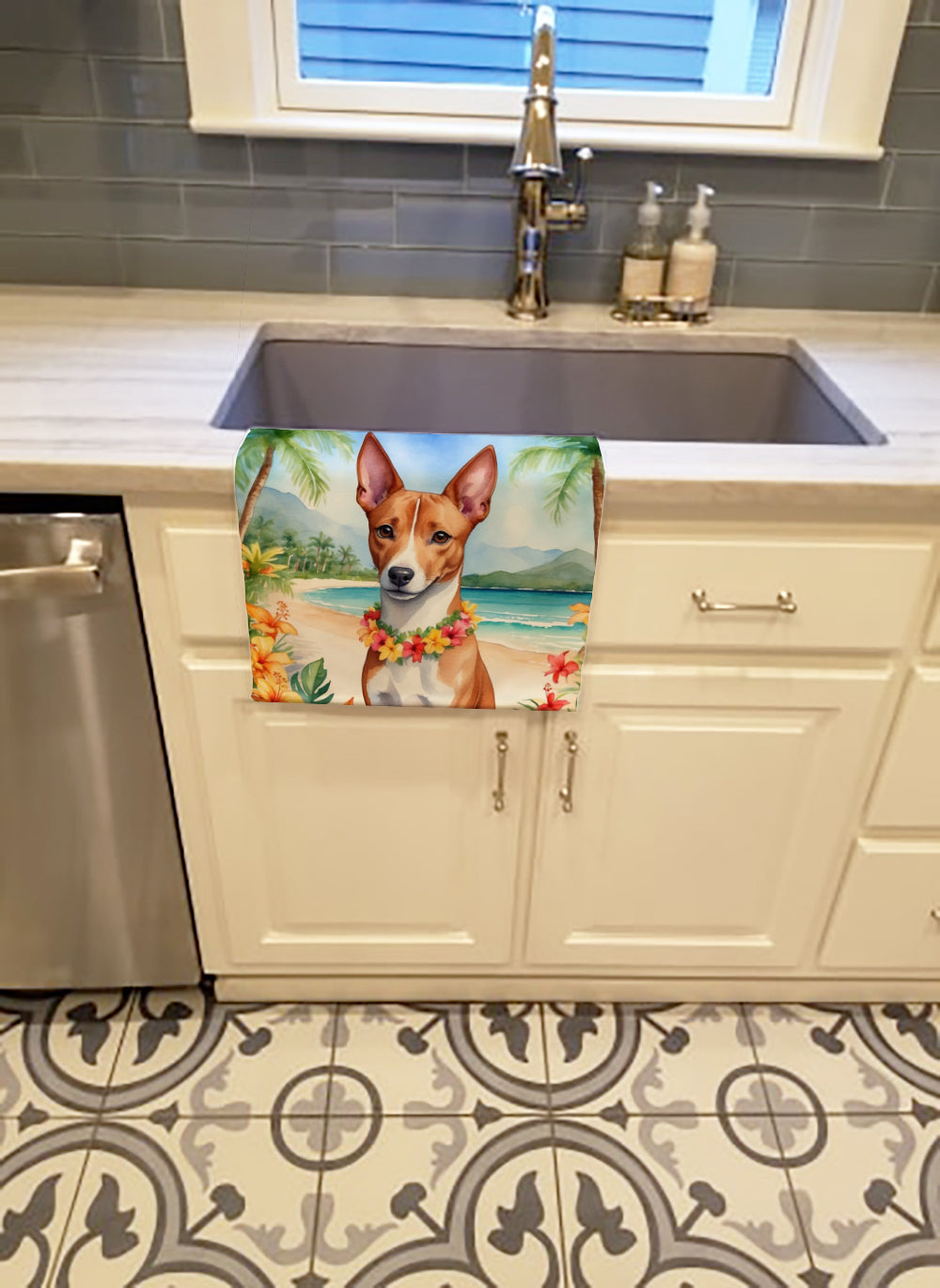 Buy this Basenji Luau Kitchen Towel