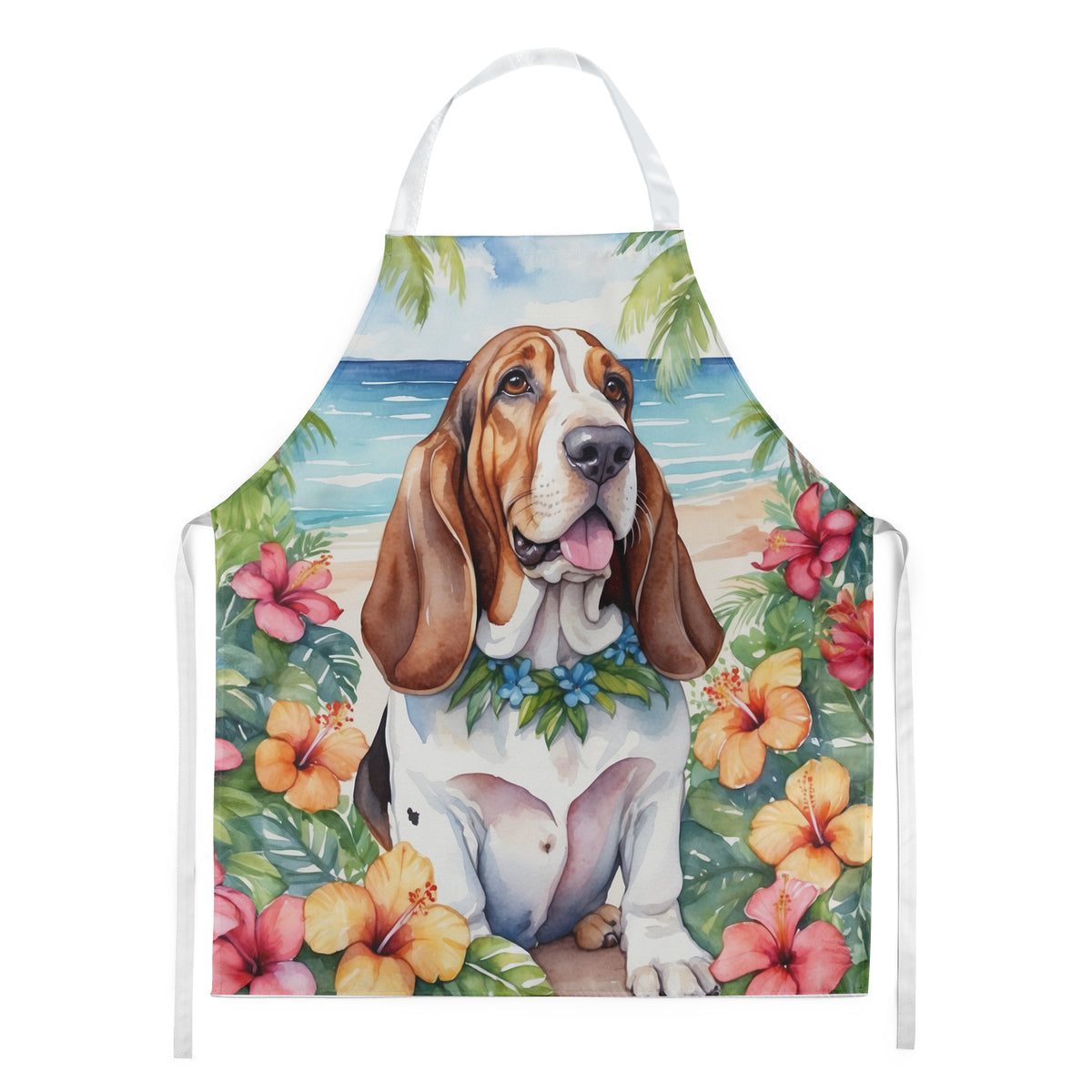 Buy this Basset Hound Luau Apron