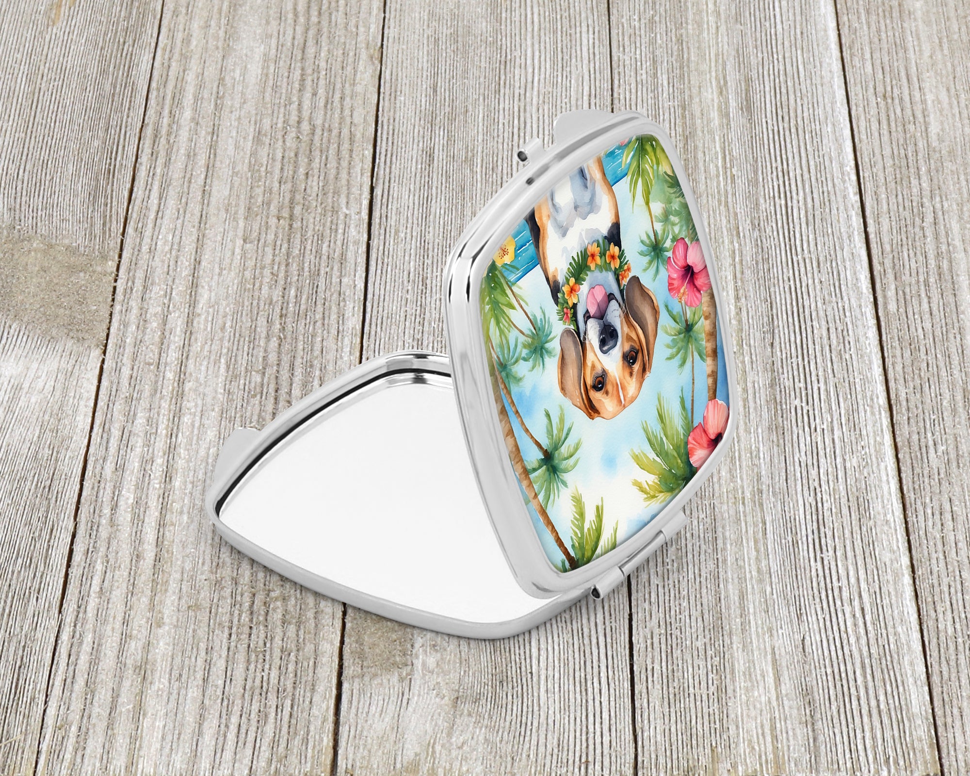 Beagle Luau Compact Mirror