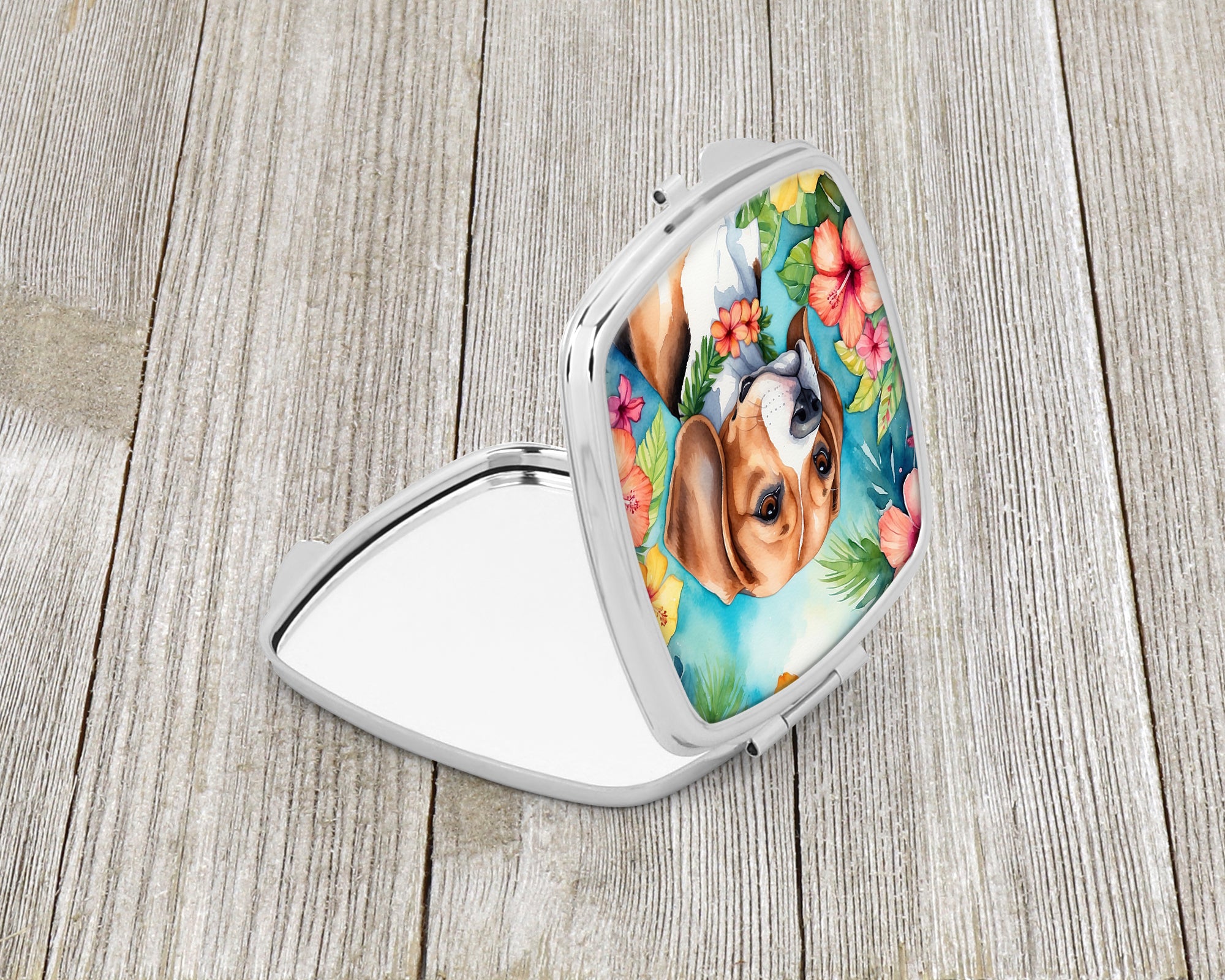 Beagle Luau Compact Mirror