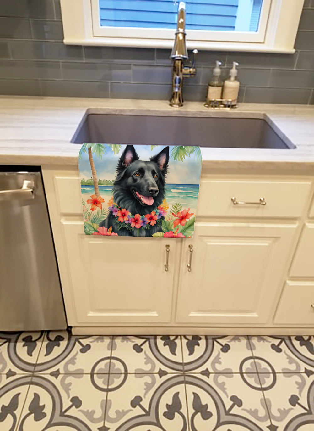 Buy this Belgian Sheepdog Luau Kitchen Towel