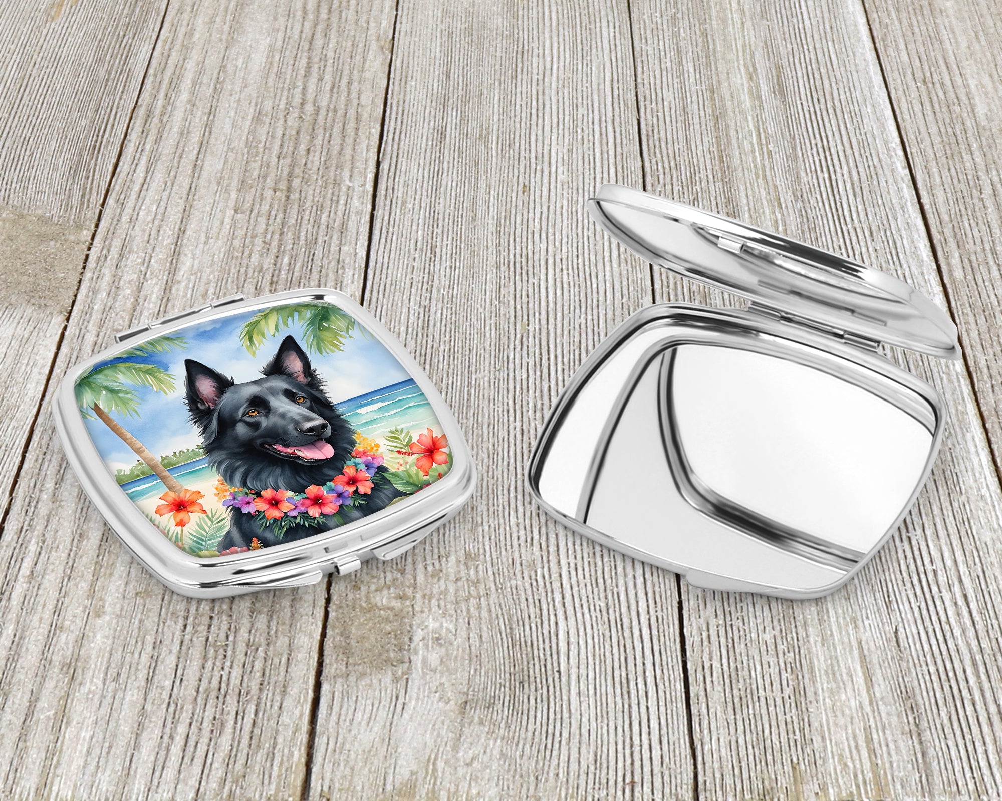 Belgian Sheepdog Luau Compact Mirror