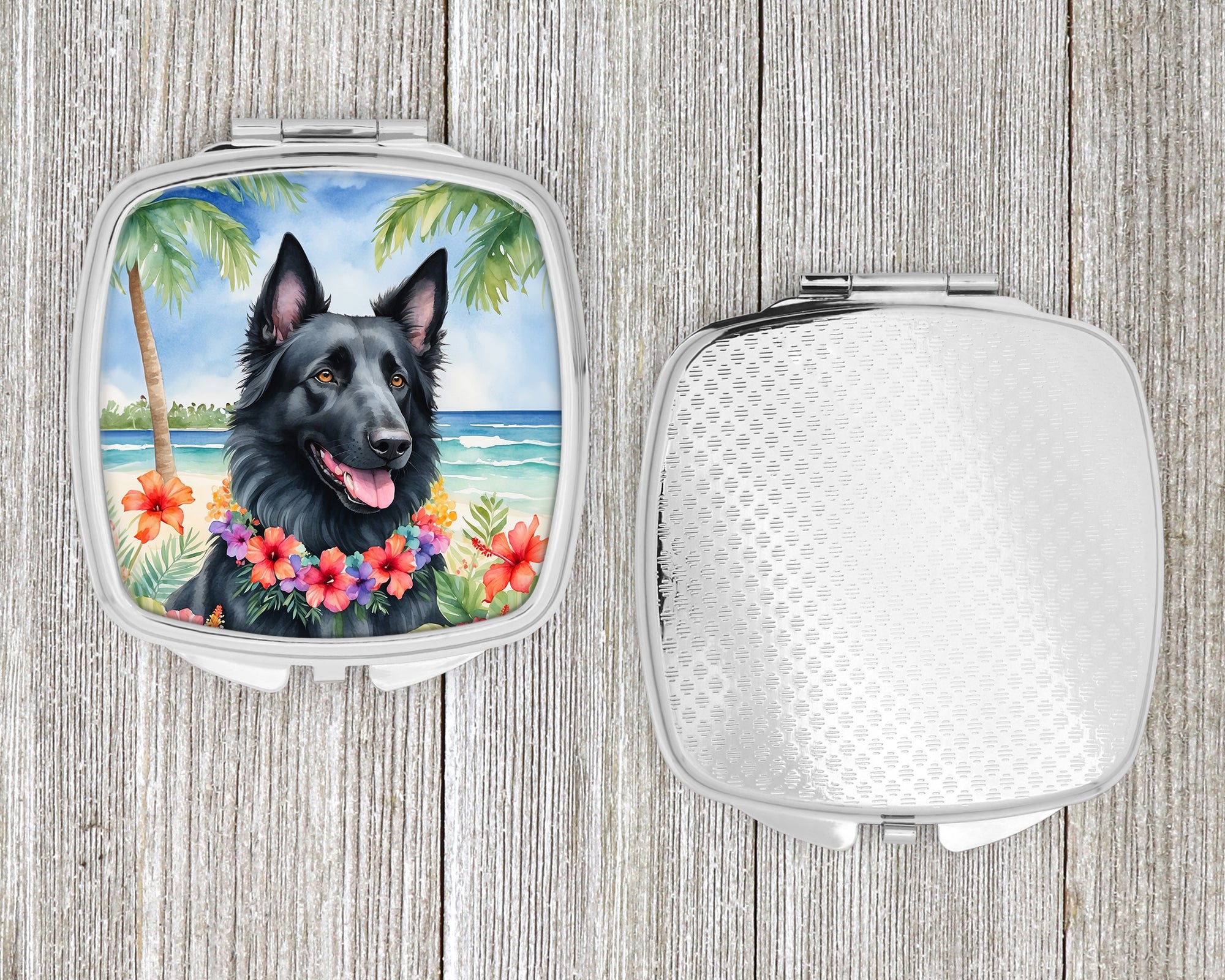 Belgian Sheepdog Luau Compact Mirror