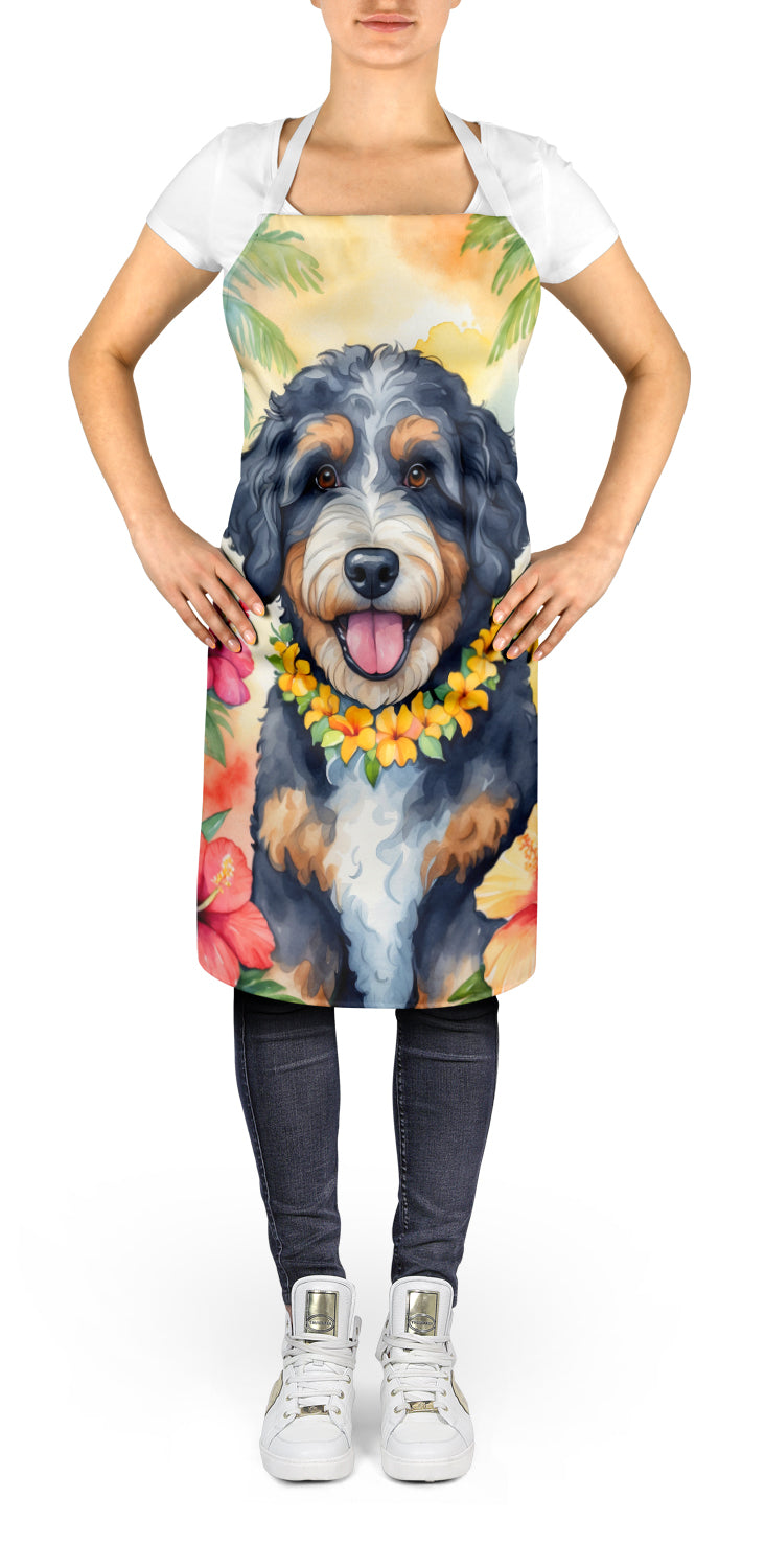 Buy this Bernedoodle Luau Apron