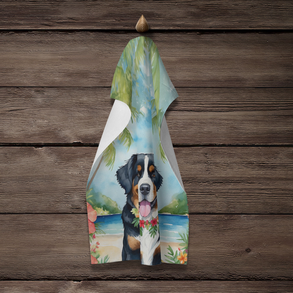 Bernese Mountain Dog Luau Kitchen Towel