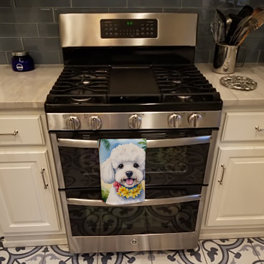 Bichon Frise Luau Kitchen Towel