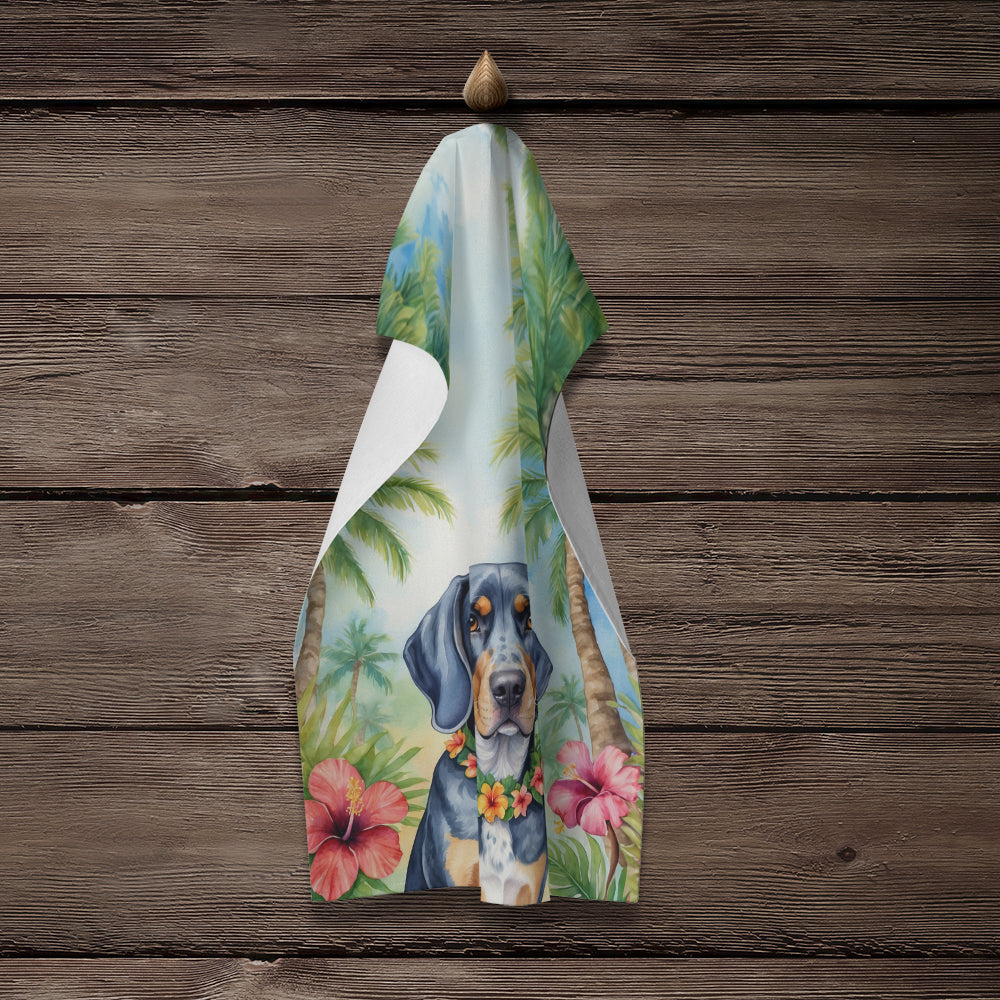 Bluetick Coonhound Luau Kitchen Towel