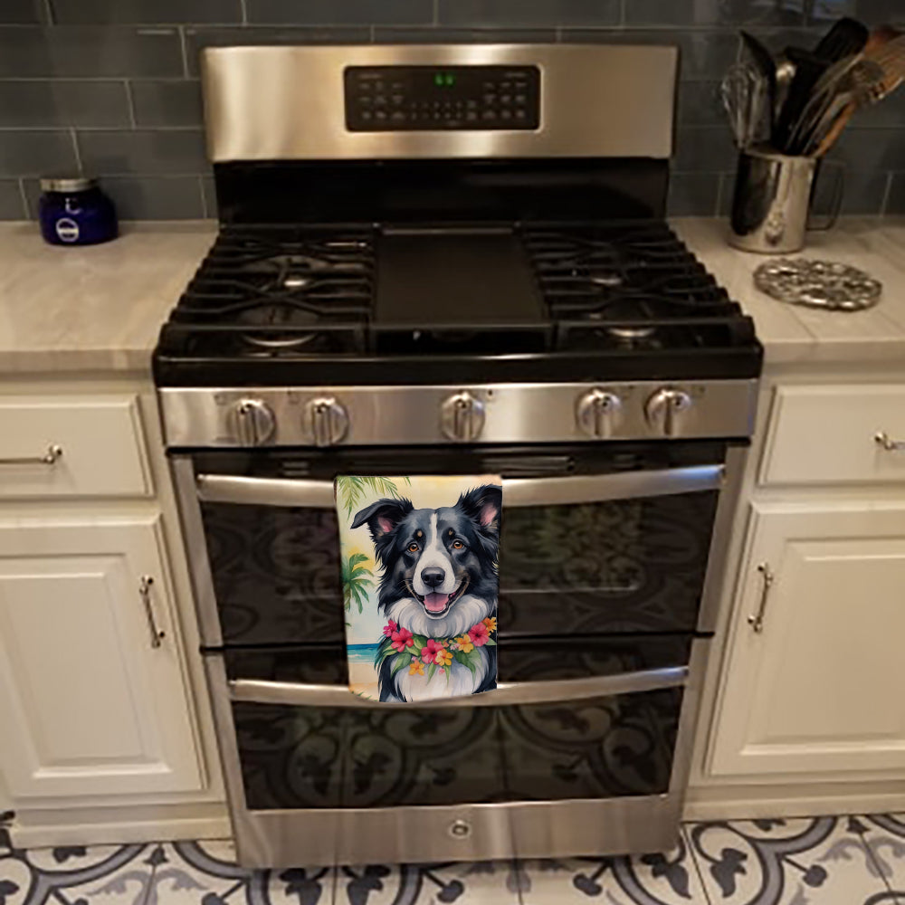 Border Collie Luau Kitchen Towel