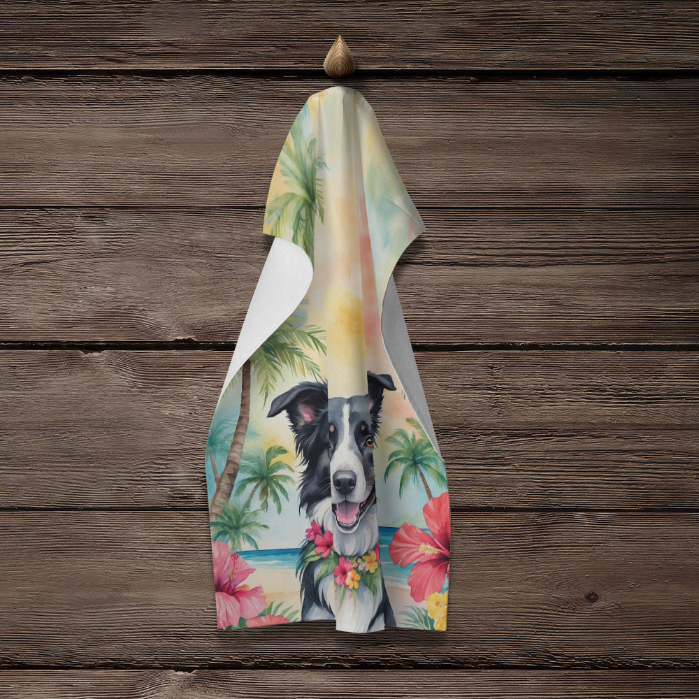 Border Collie Luau Kitchen Towel