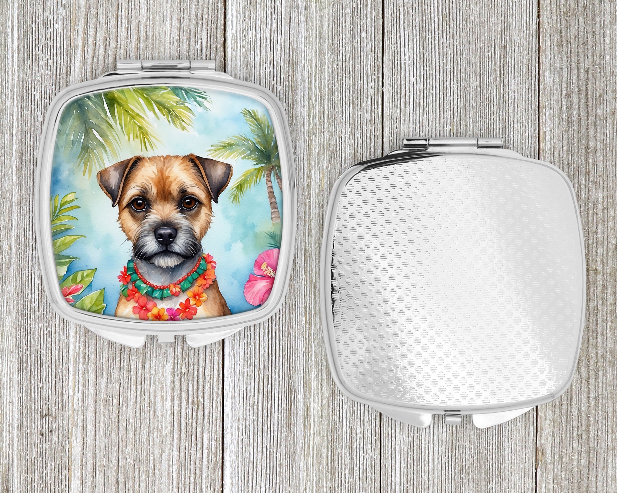 Border Terrier Luau Compact Mirror